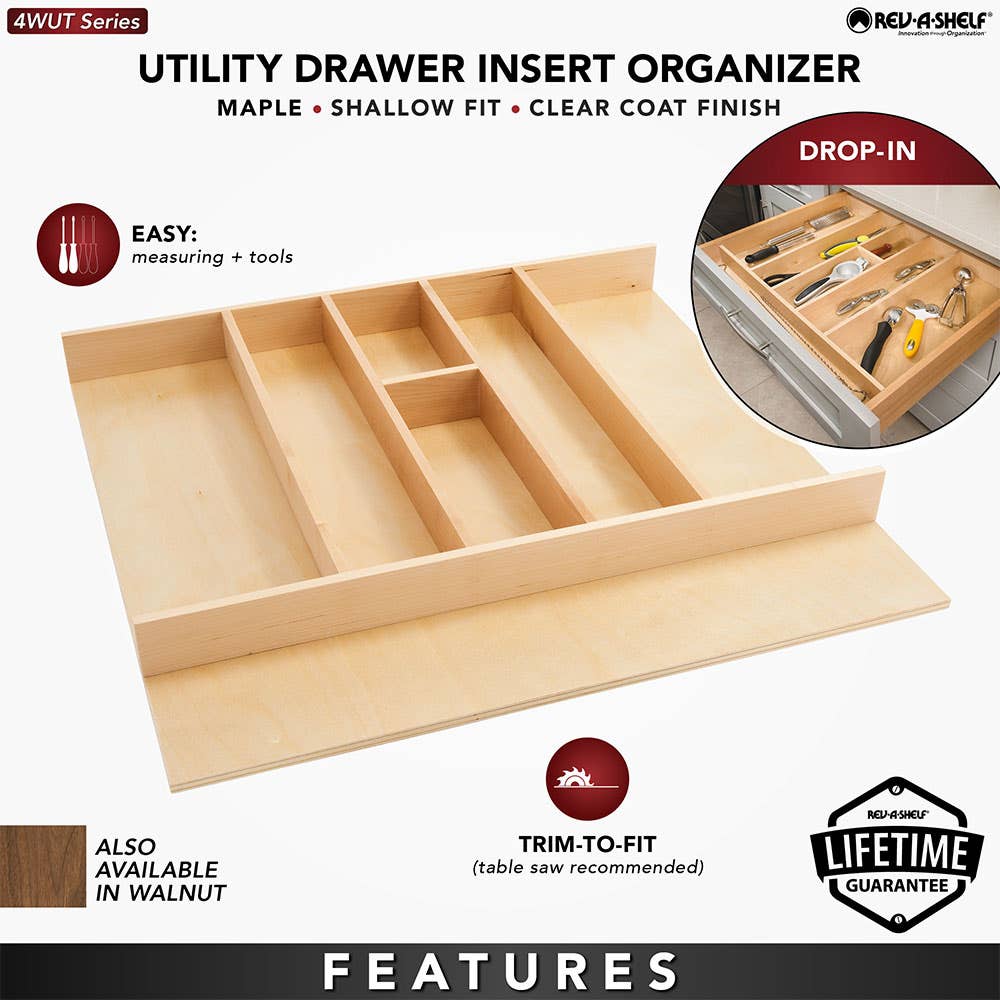 Rev-A-Shelf - Wood Utility Tray 24 X 22 For Shallow Drawer Box