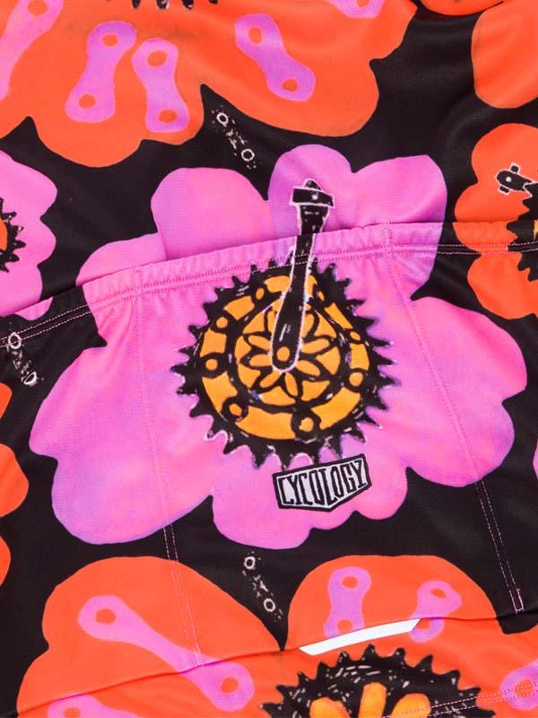 Pedal Flower Windproof Black Cycling Jacket | Cycology Clothing