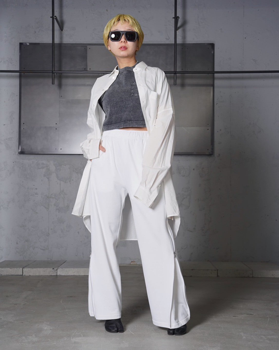 08sircus】Fine poly×organic cotton pile side zip pants-Amanojak.