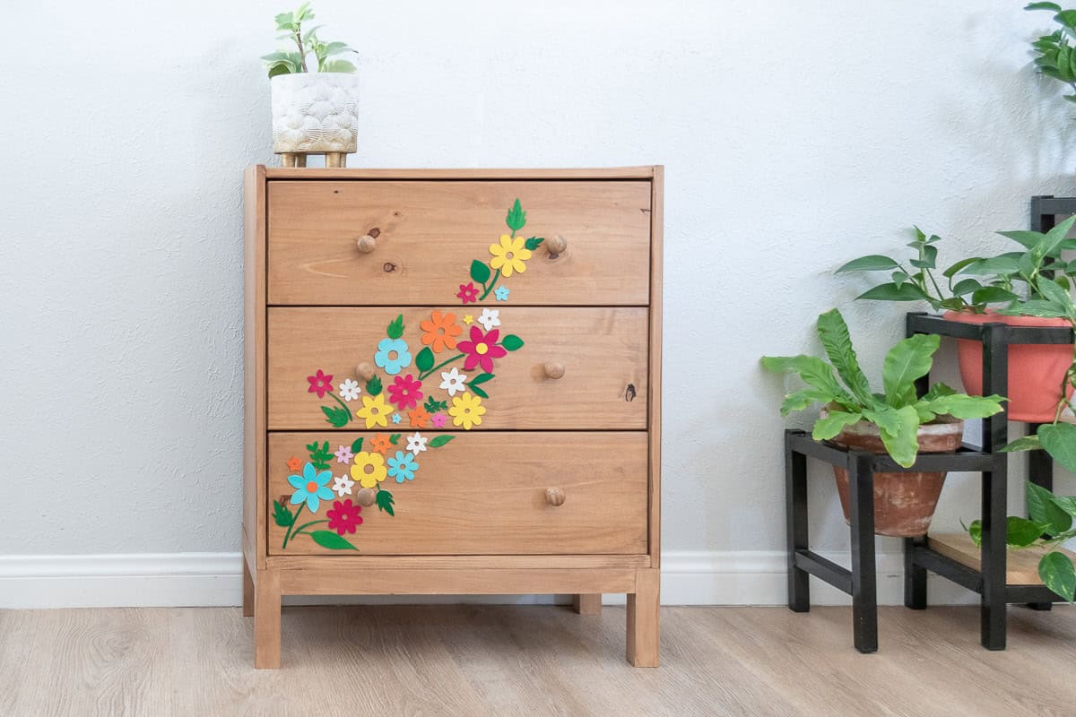 Unique IKEA Rast Makeover Using Custom Cricut Wood Cutouts