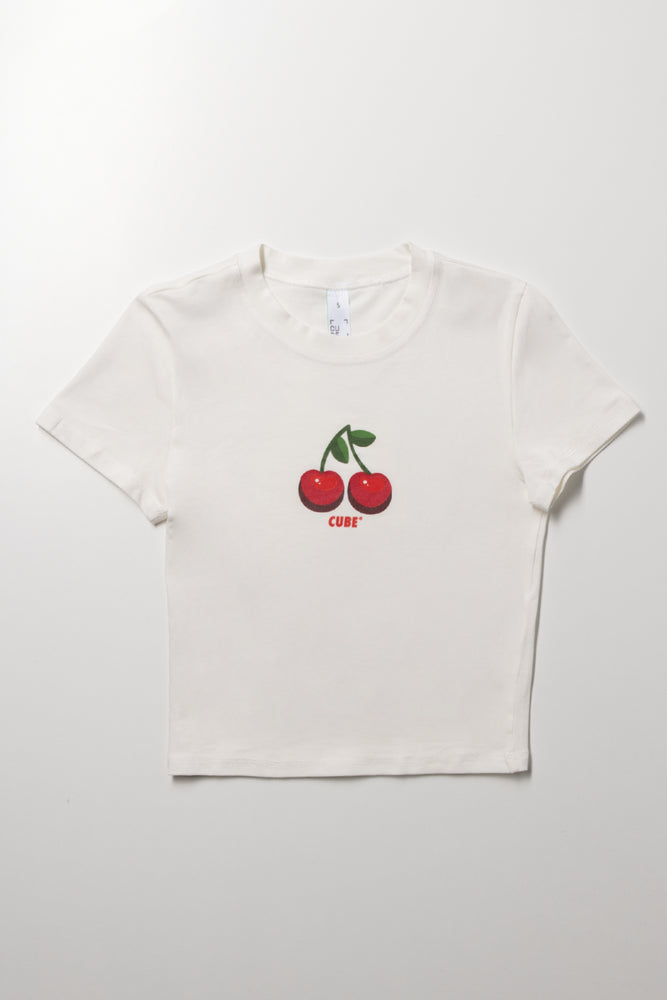 Cherry Print Cropped Top White | Tops & T-Shirts | Ackermans