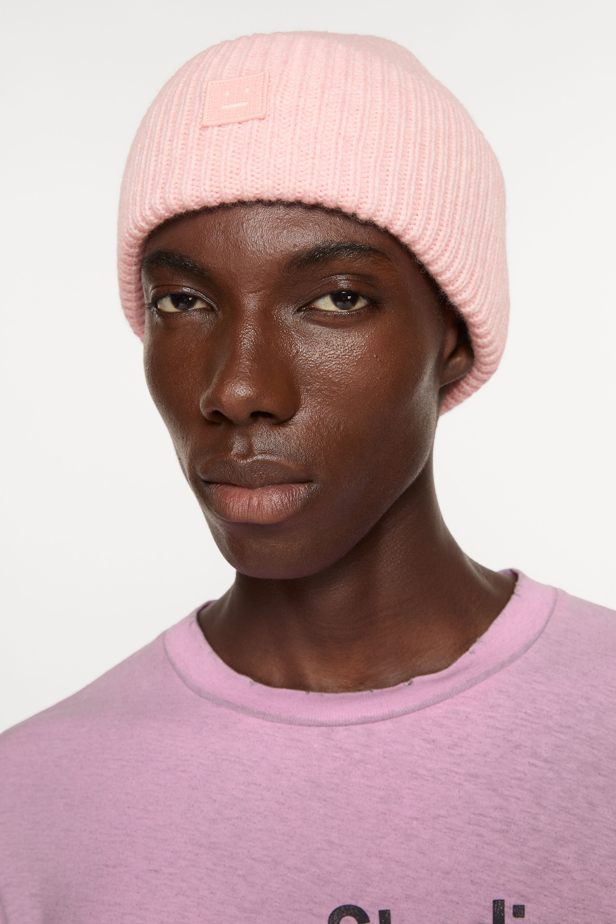 Acne Studios - スモールFaceロゴビーニー - フェイデッドピンクメランジ