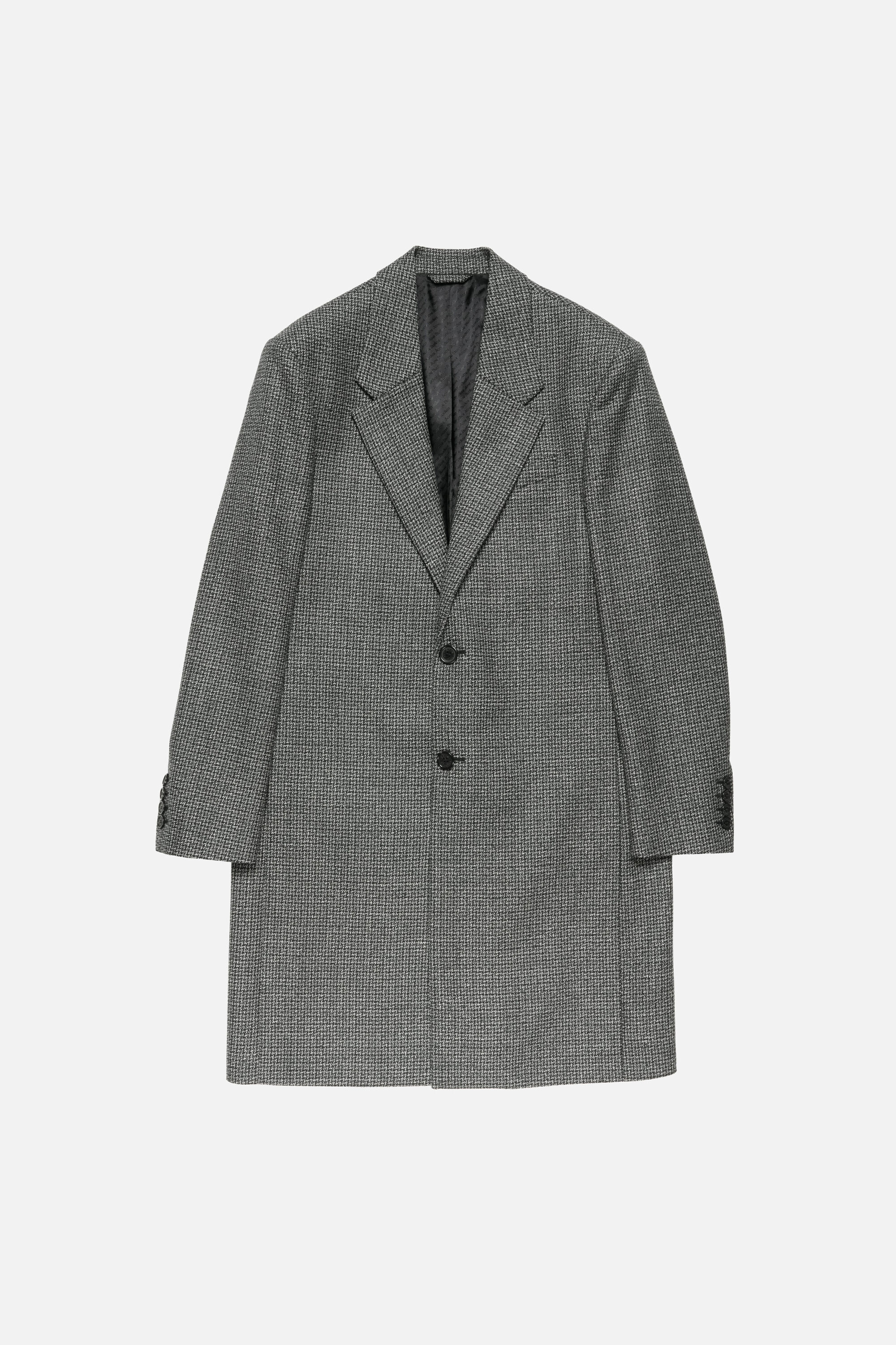 Acne Studios - シングルブレスト ウールコート - ブラック/ホワイト
