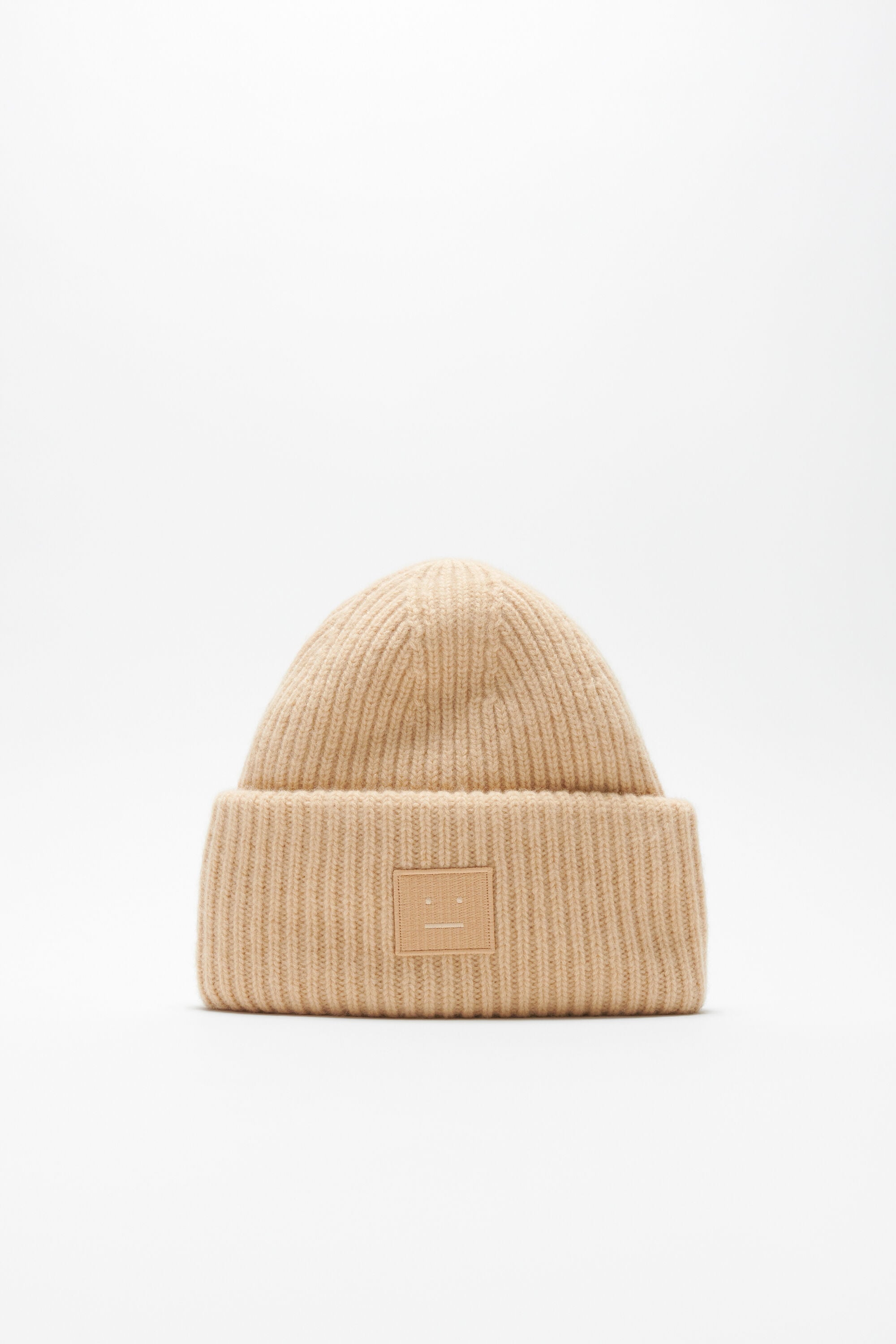 Acne Studios - Large face logo beanie - Biscuit beige