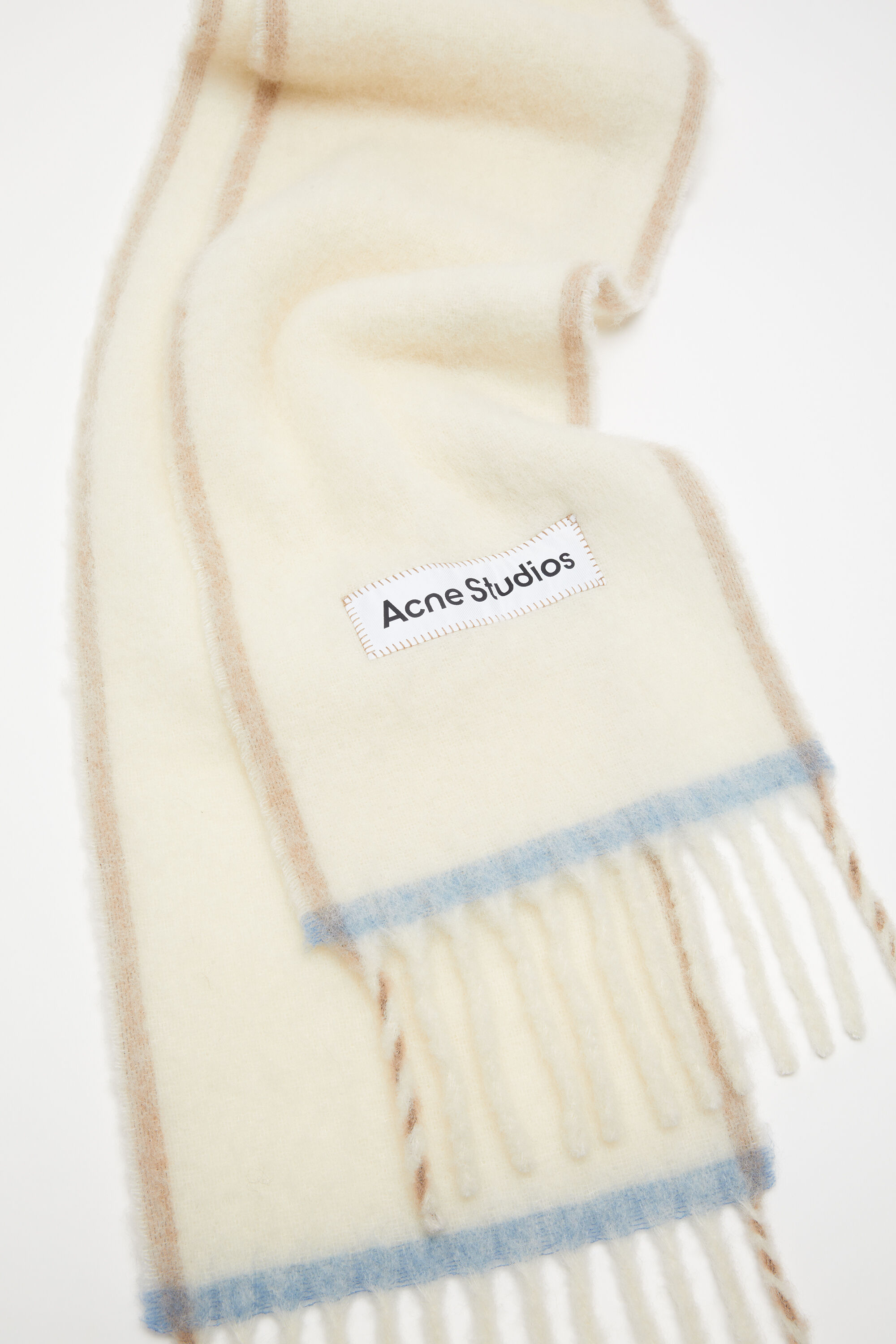 Acne Studios - ウールモヘアスカーフ - ナロー - ホワイト