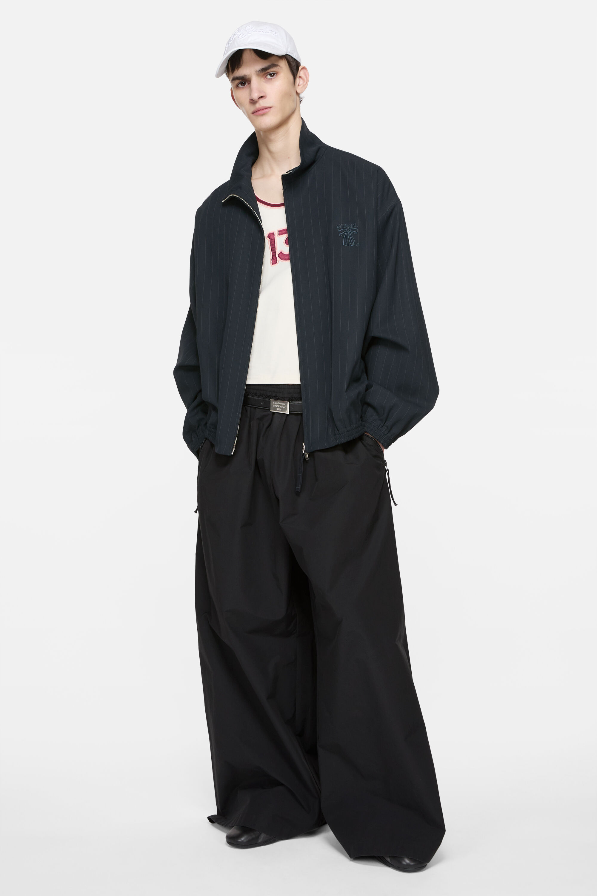 Acne Studios - Pinstripe zip jacket - Navy