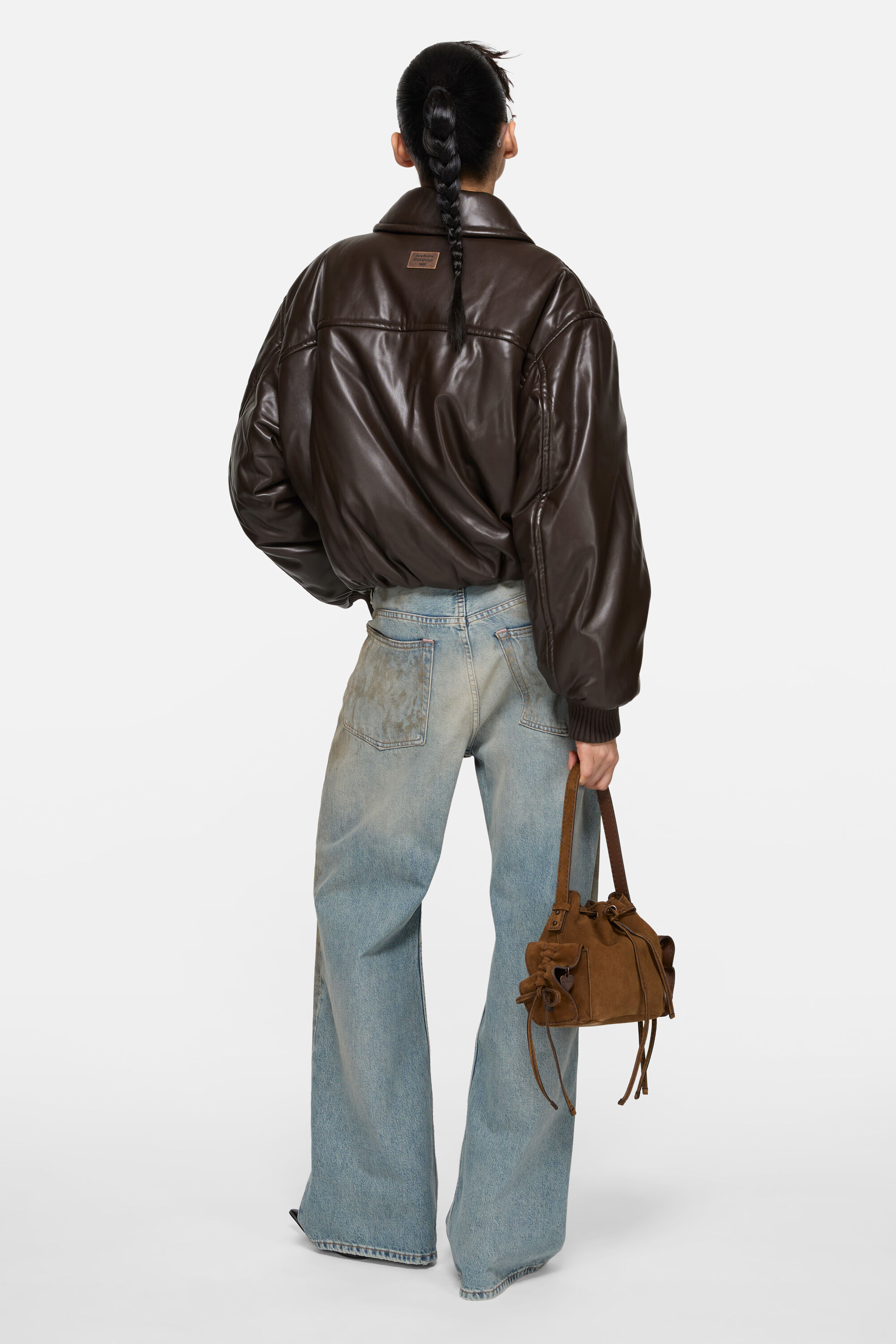 Acne Studios - フェイクレザーボンバージャケット - チョコレートブラウン