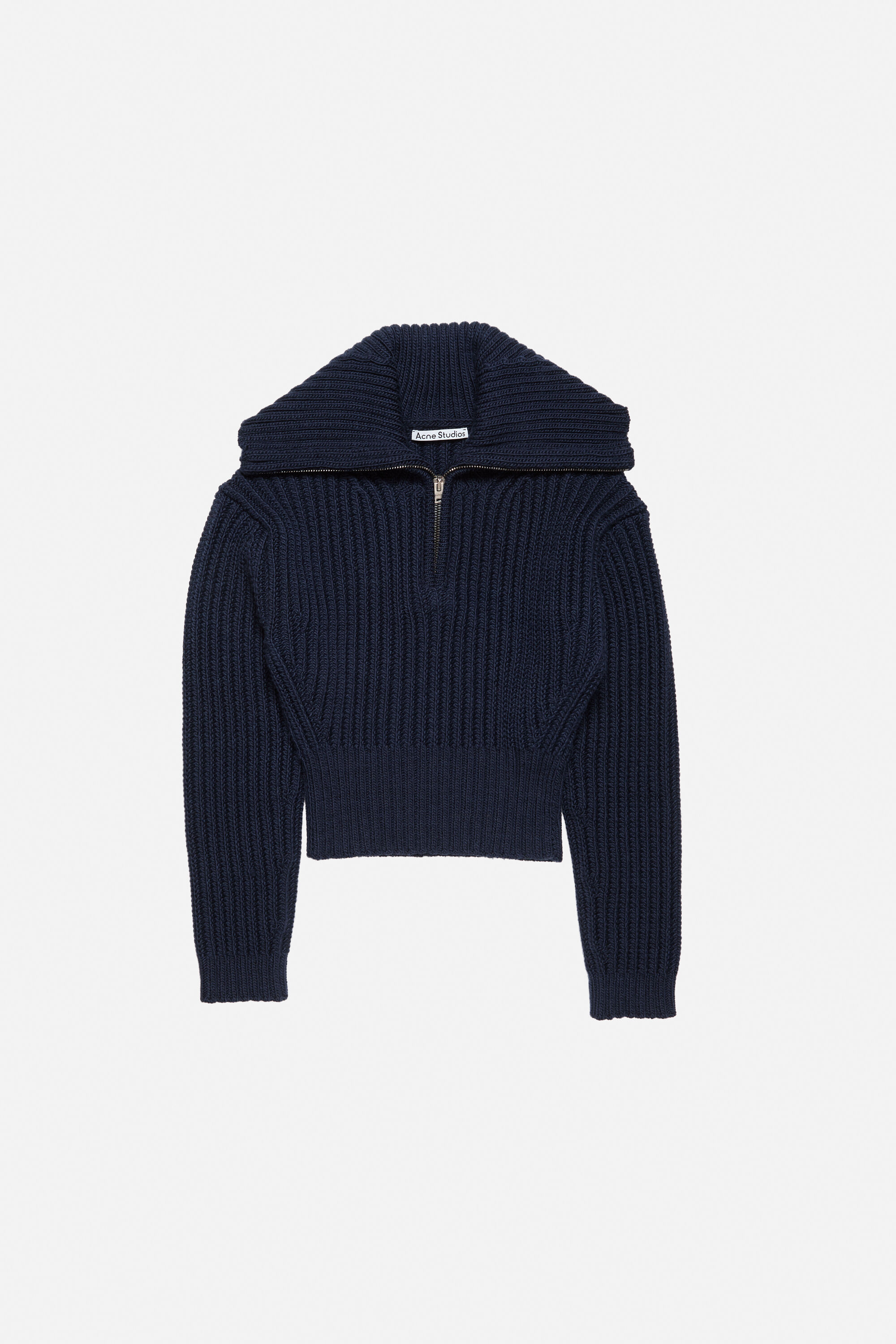 Acne Studios - ウールハーフジップニット - ネイビー