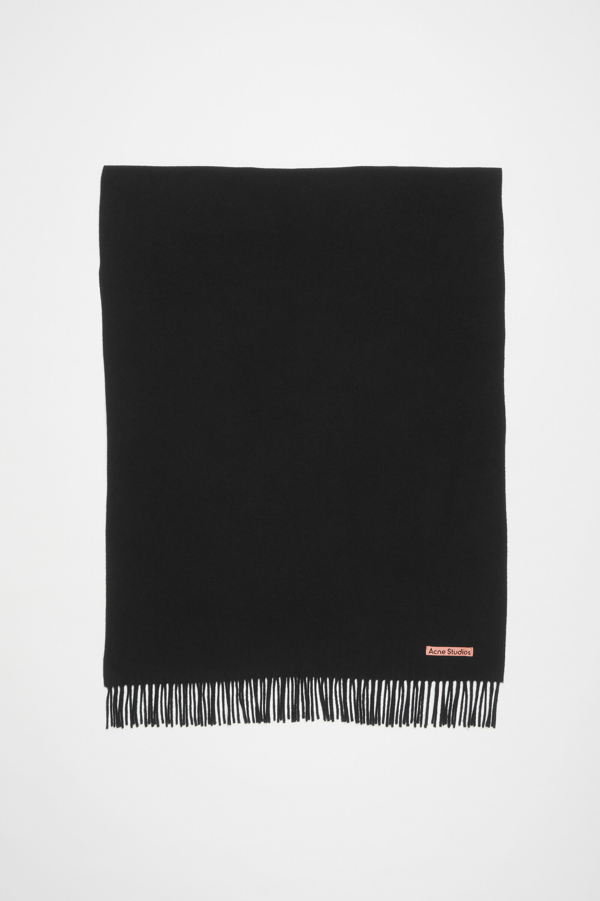 Acne Studios - フリンジウールスカーフ - オーバーサイズ - ブラック