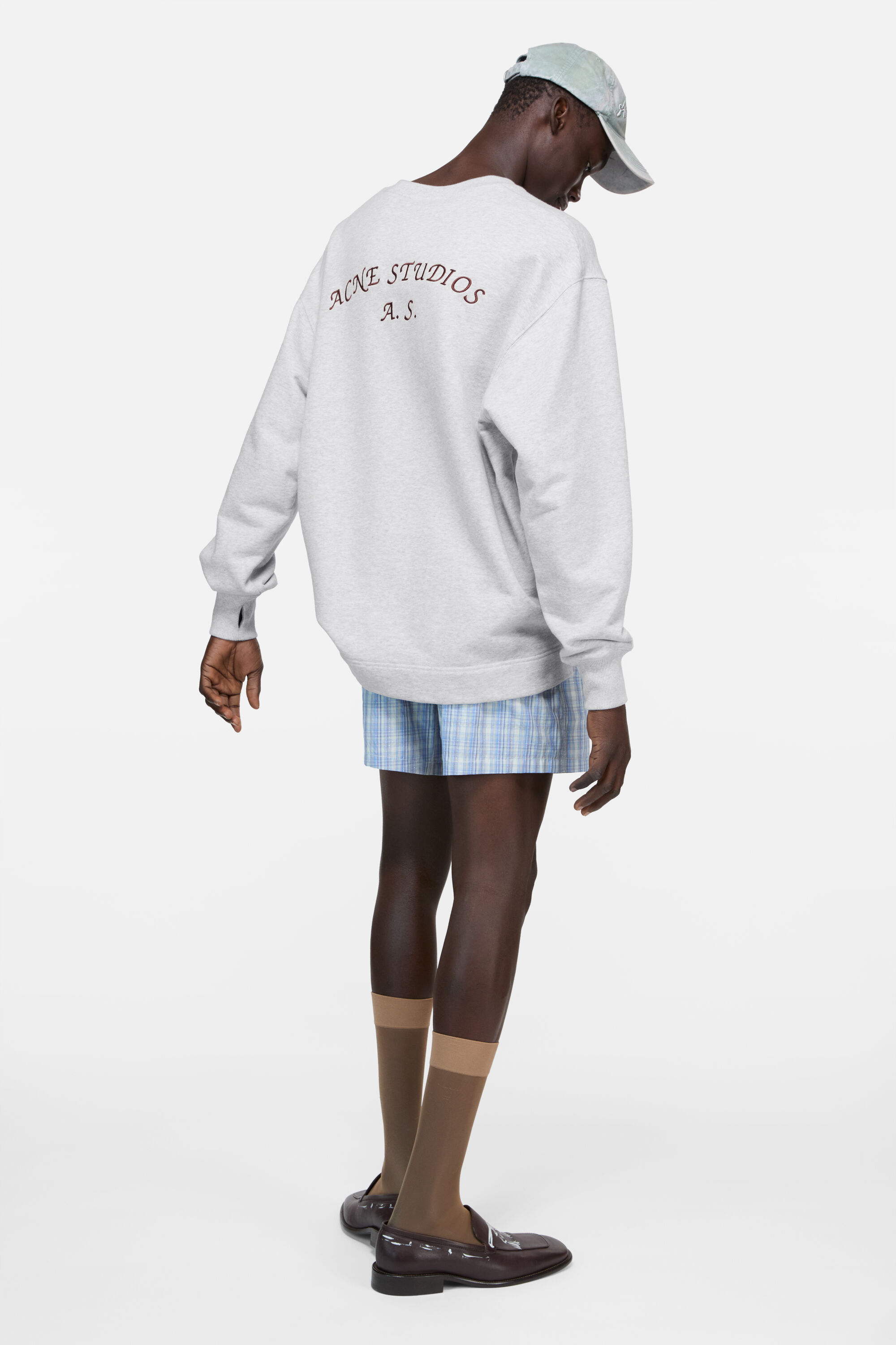 Acne Studios - フリースロゴスウェット - ペールグレーメランジ