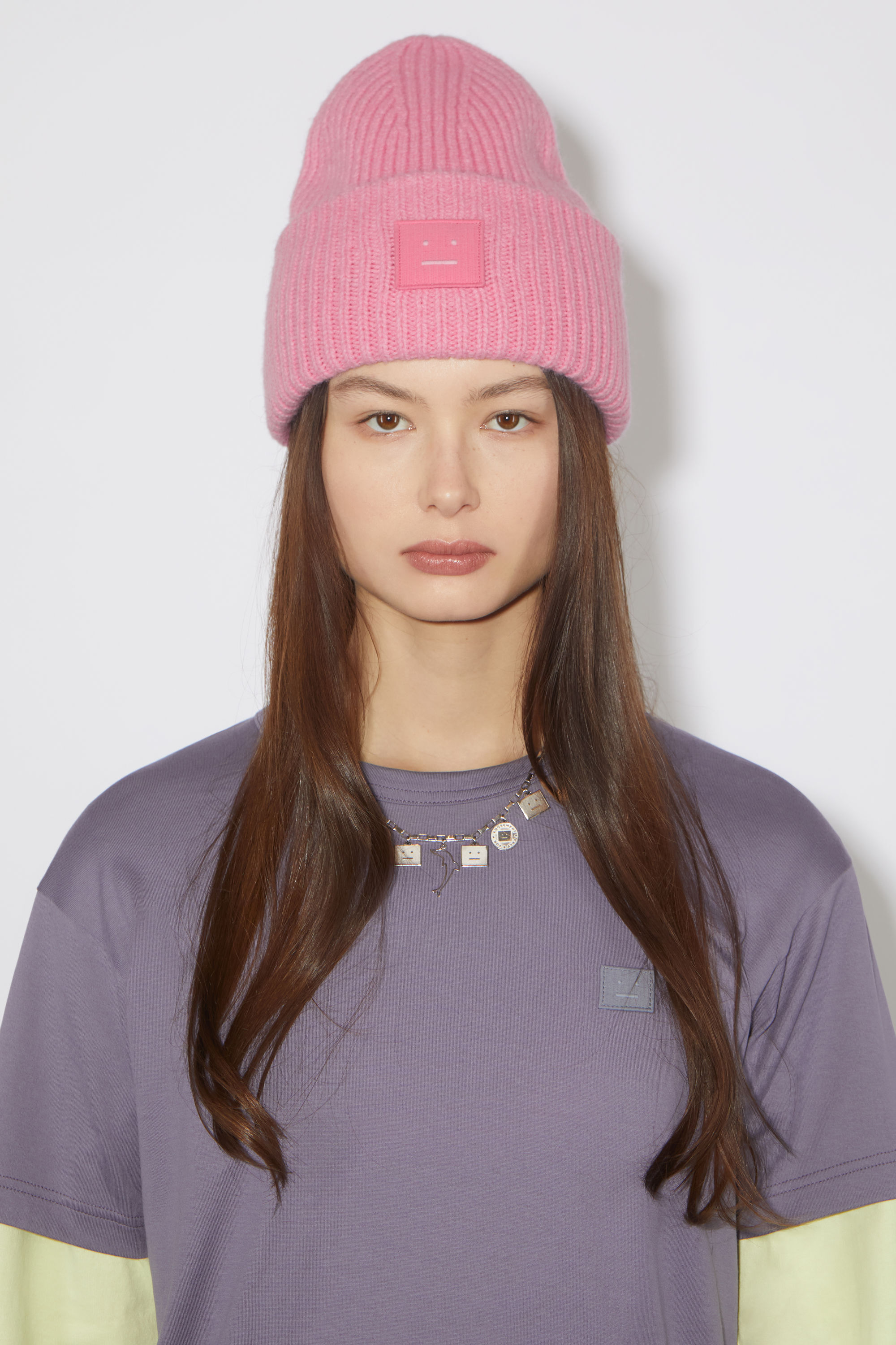 Acne Studios - Large face logo beanie - Bubble Pink