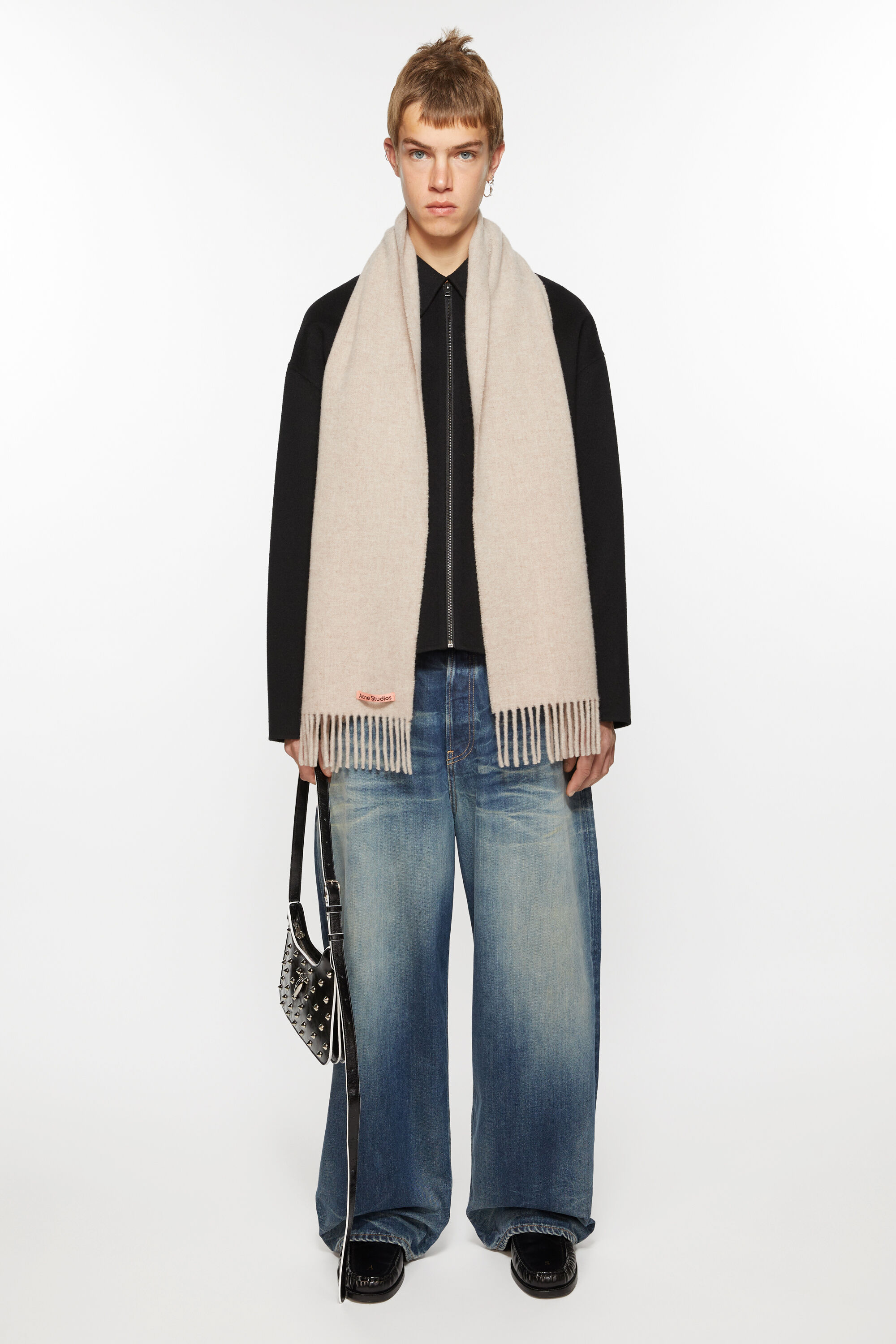 Acne Studios - フリンジウールスカーフ - スキニー - オートミール