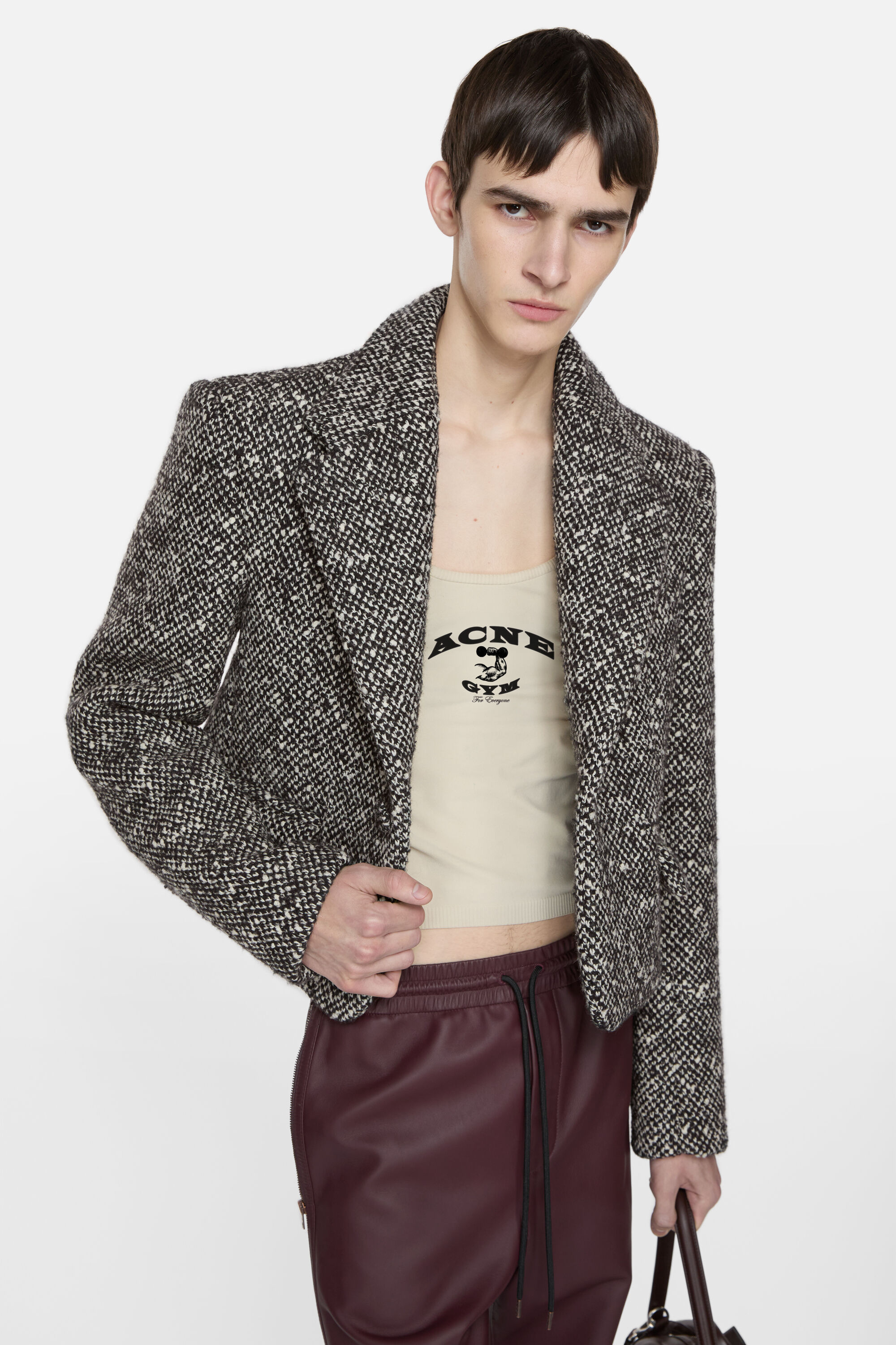 Acne Studios - Tweed suit jacket - Regular fit - Black/white