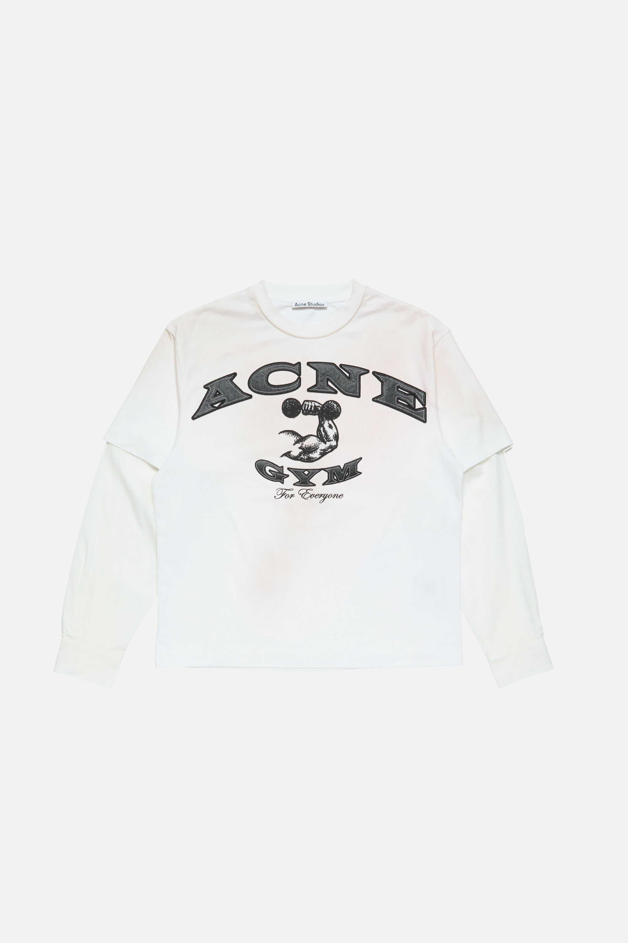 Acne Studios - レイヤードロゴTシャツ - ダスティホワイト
