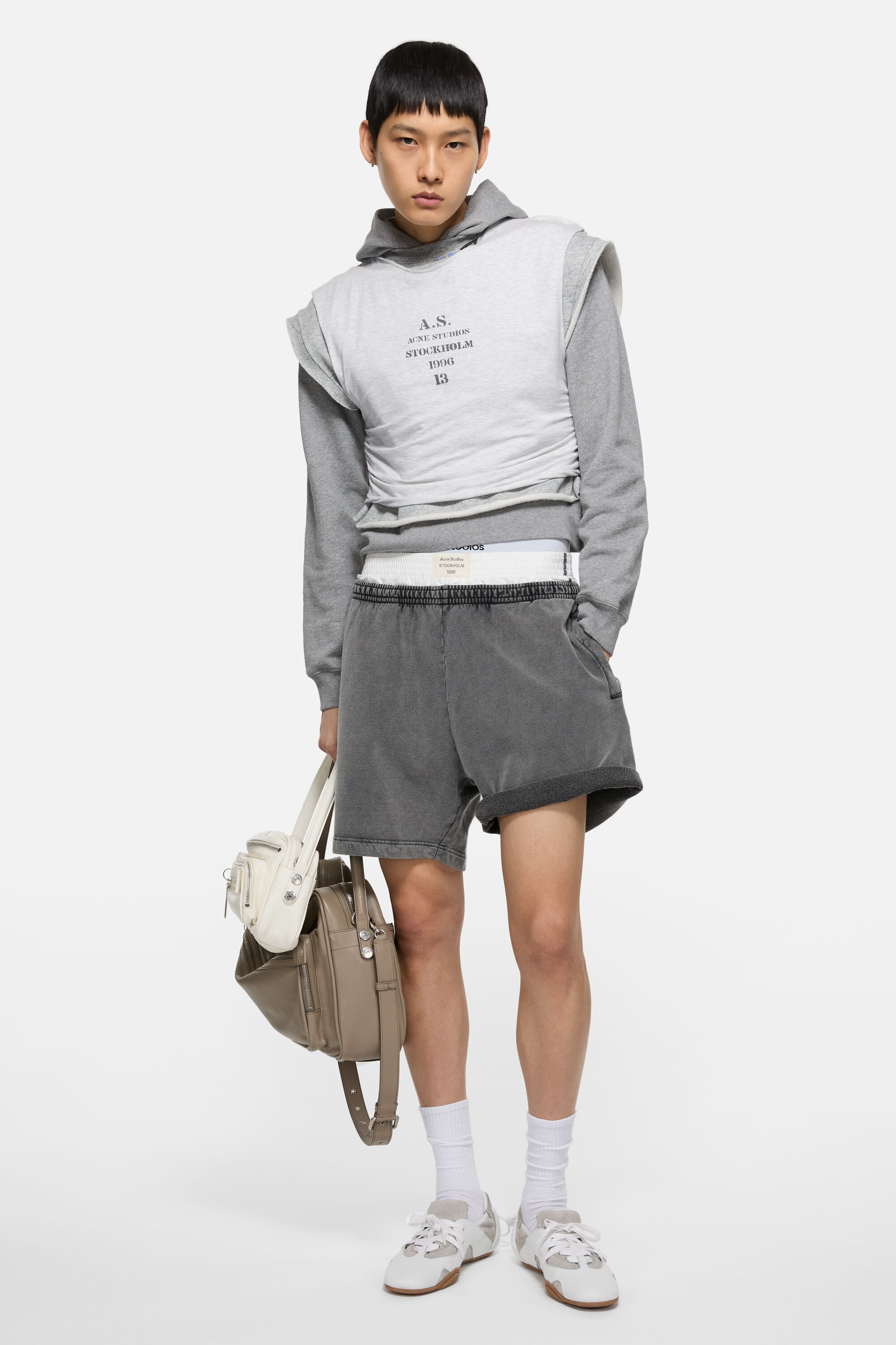 Acne Studios - Cotton shorts - Faded black