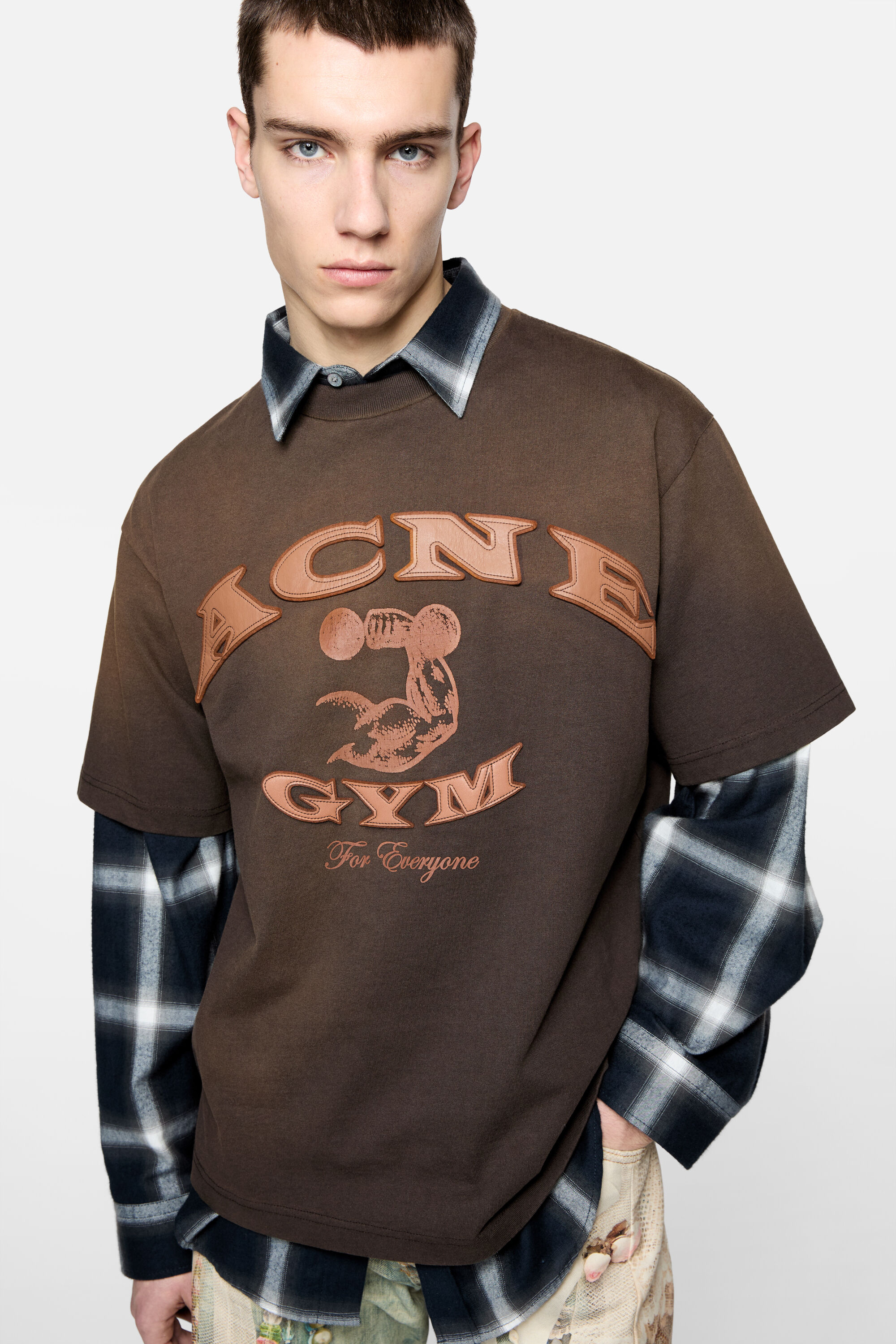Acne Studios - Gym logo t-shirt - Dark brown