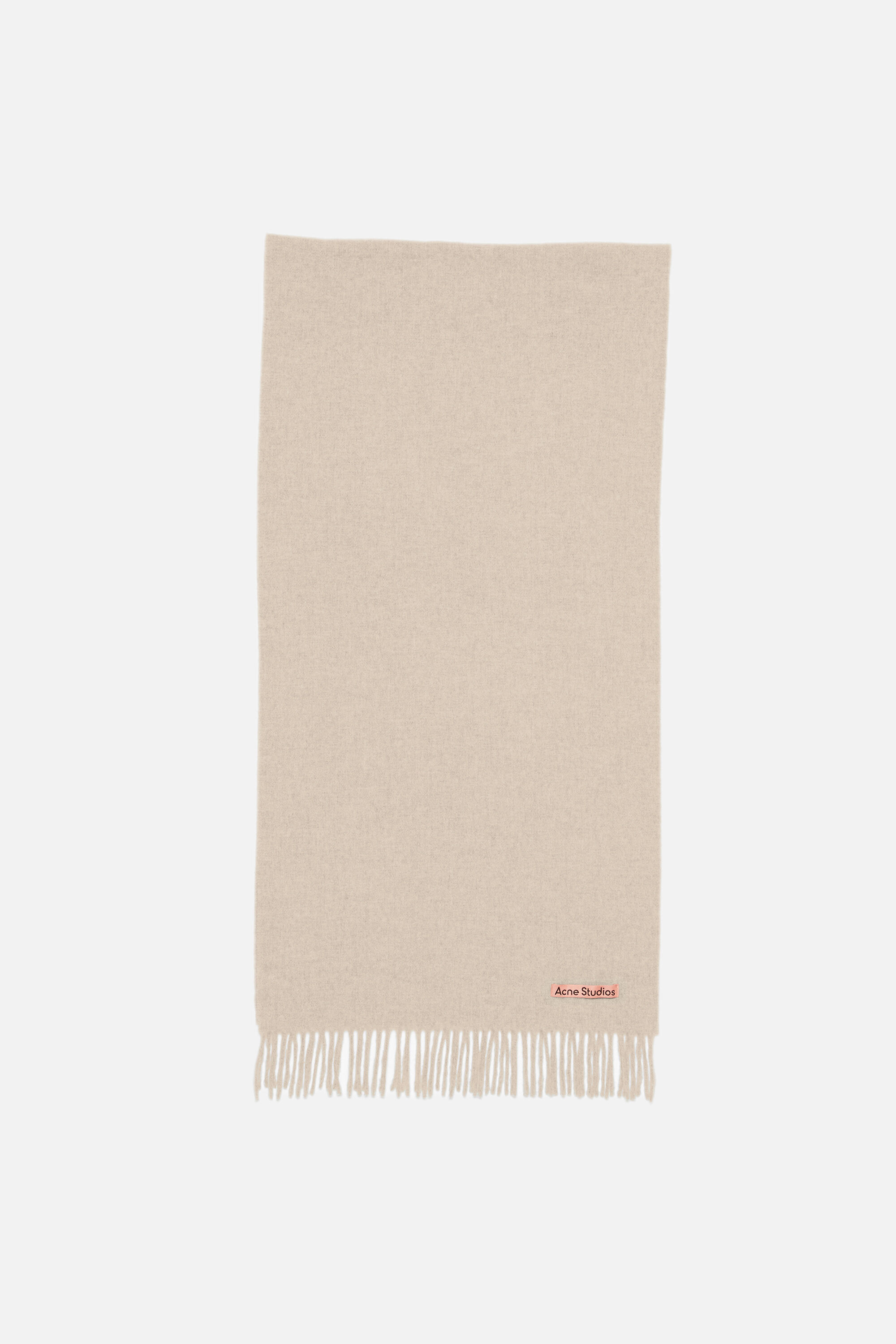Acne Studios - Fringe wool scarf – Narrow - Oatmeal melange
