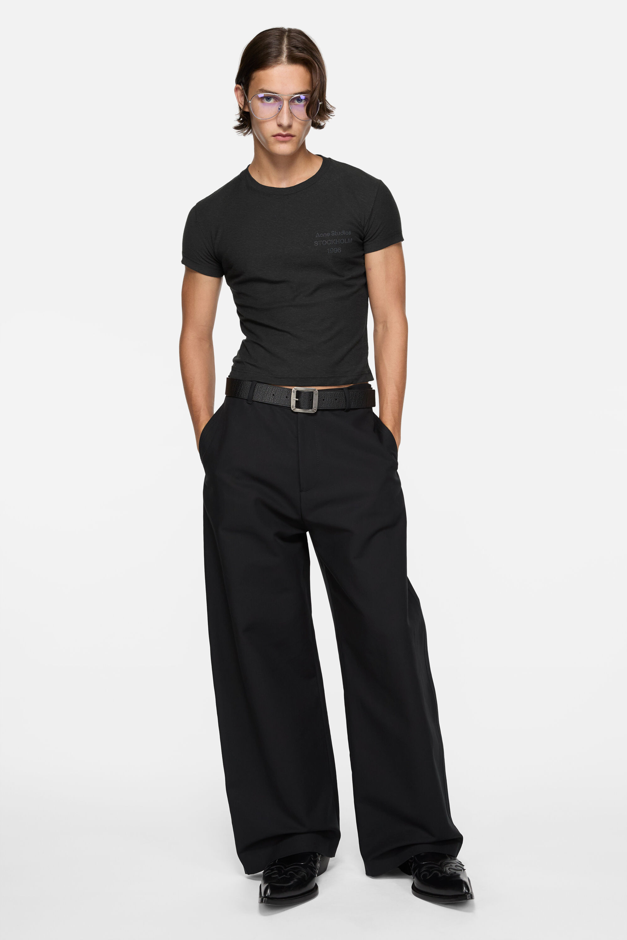 Acne Studios - Logo t-shirt - fitted - Black