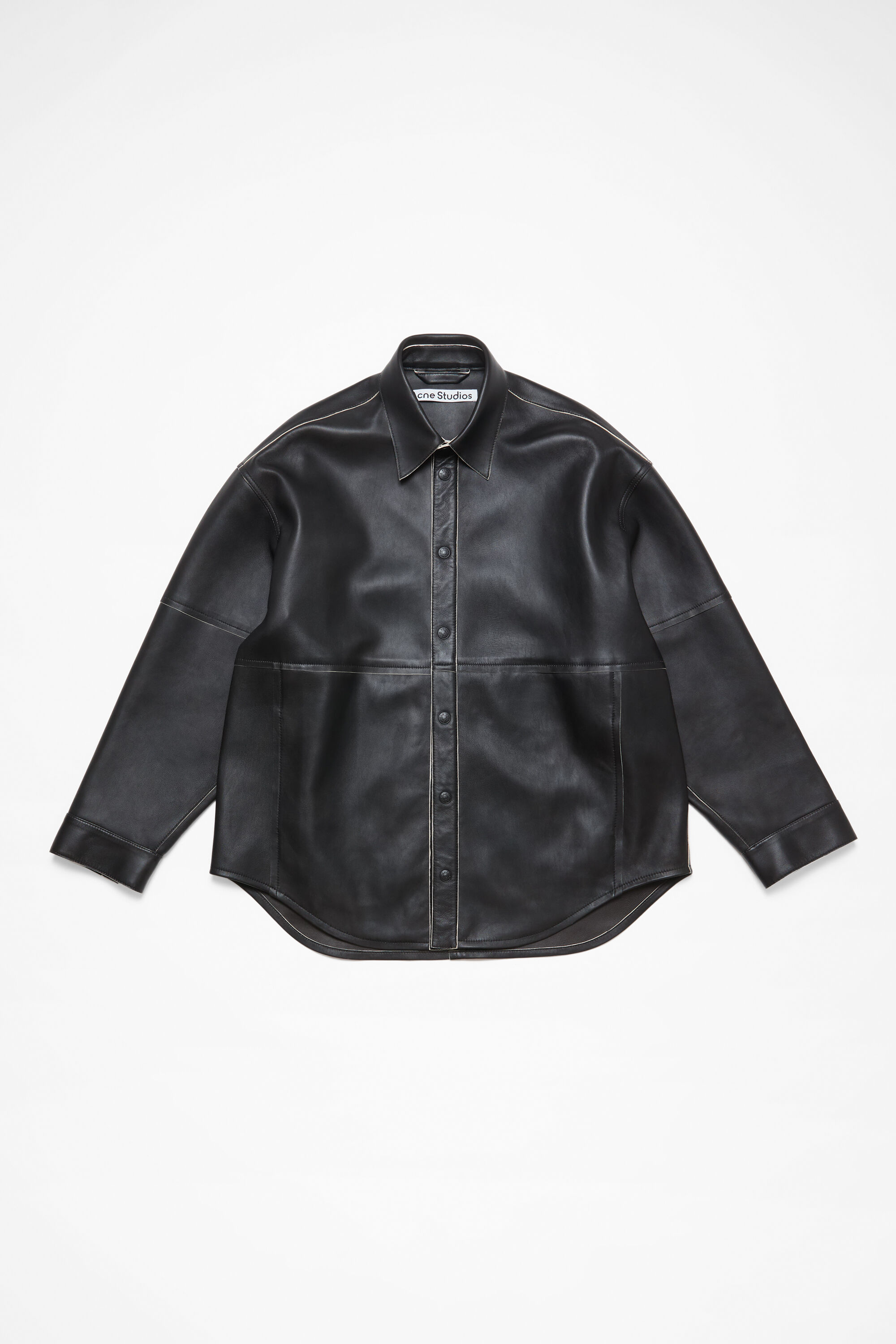 Acne Studios - レザーシャツジャケット - ブラック