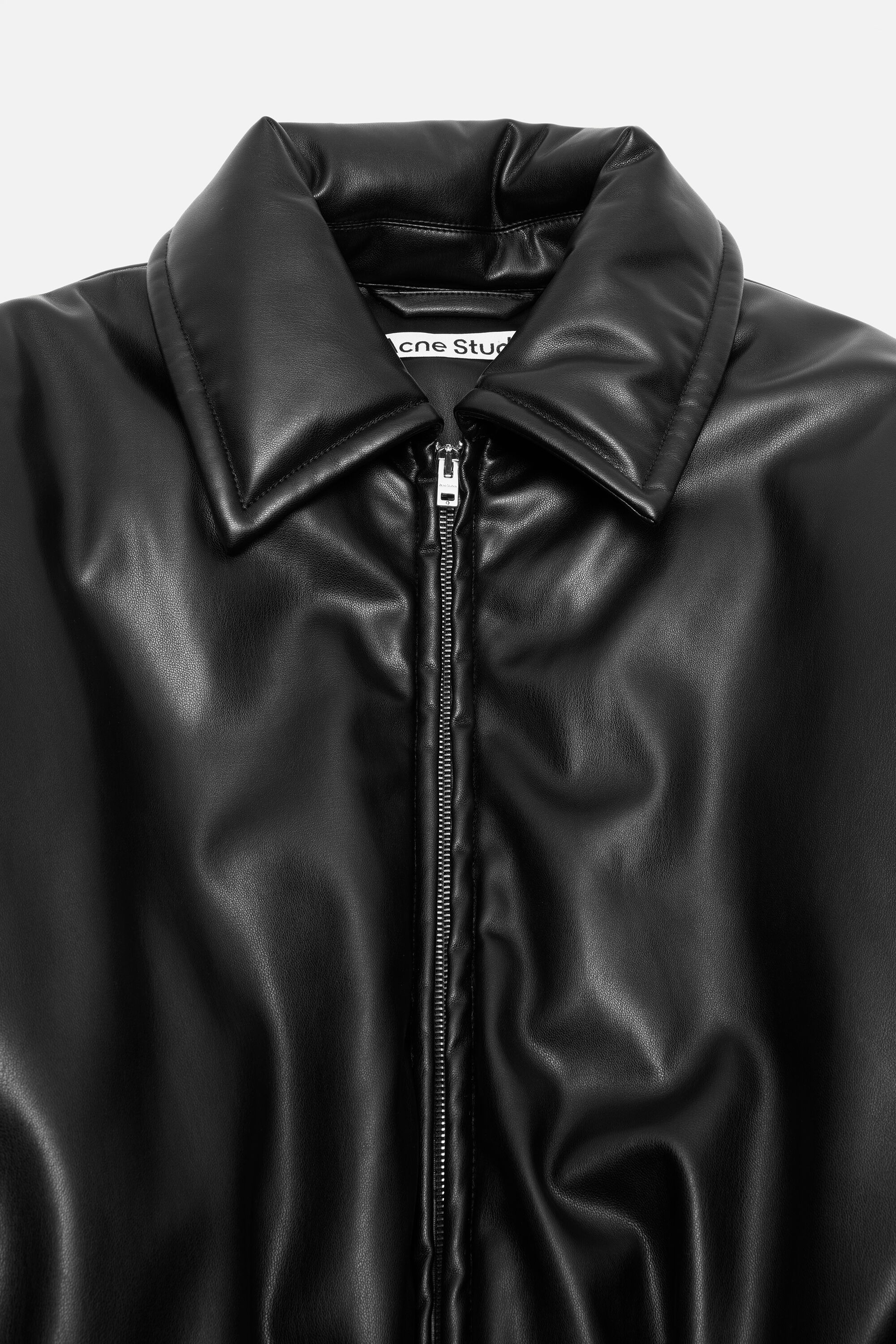 Acne Studios - フェイクレザーボンバージャケット - ブラック