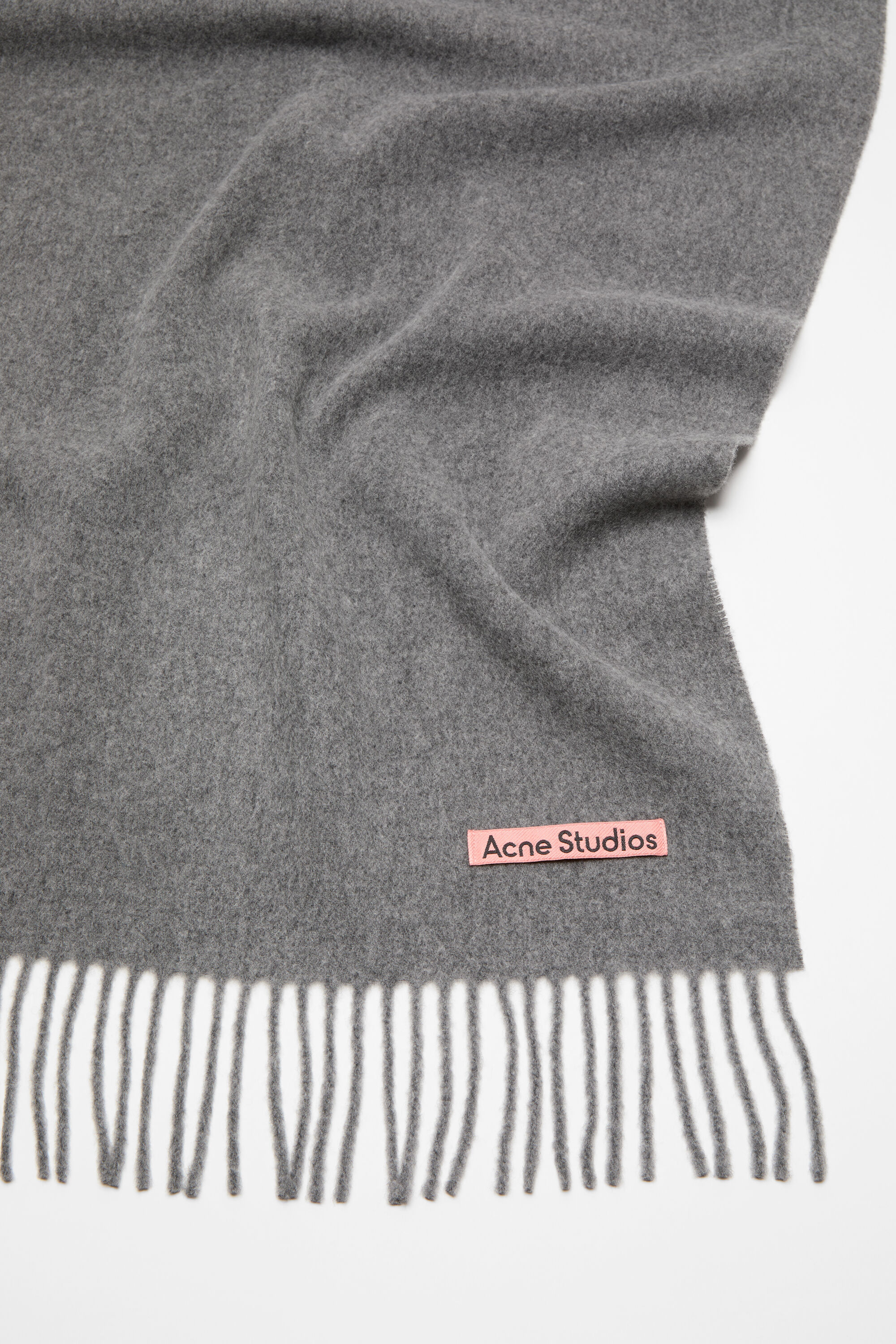Acne Studios - フリンジウールスカーフ - オーバーサイズ - グレー