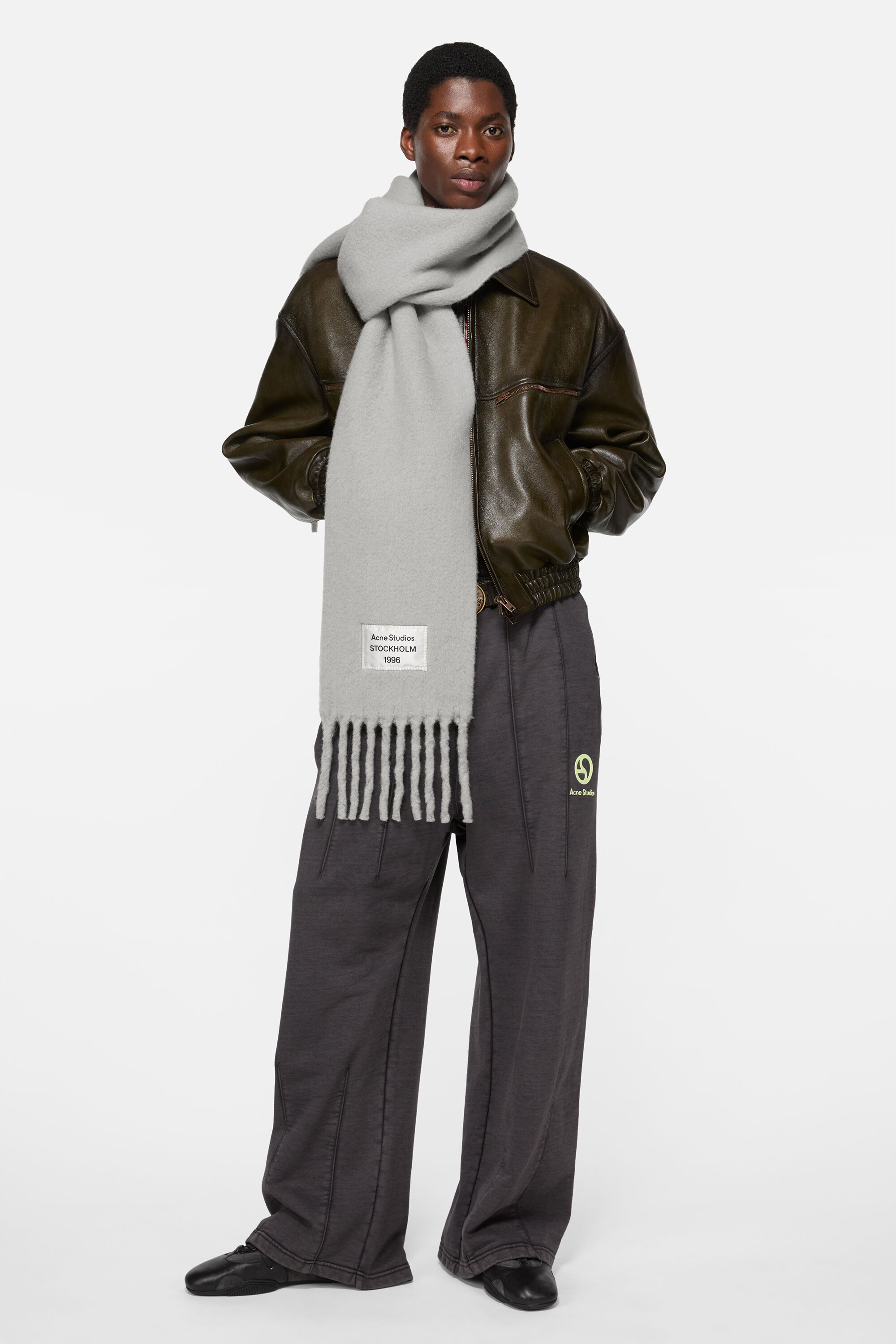 Acne Studios - バイカラーアルパカスカーフ - グレー/ライトグレー