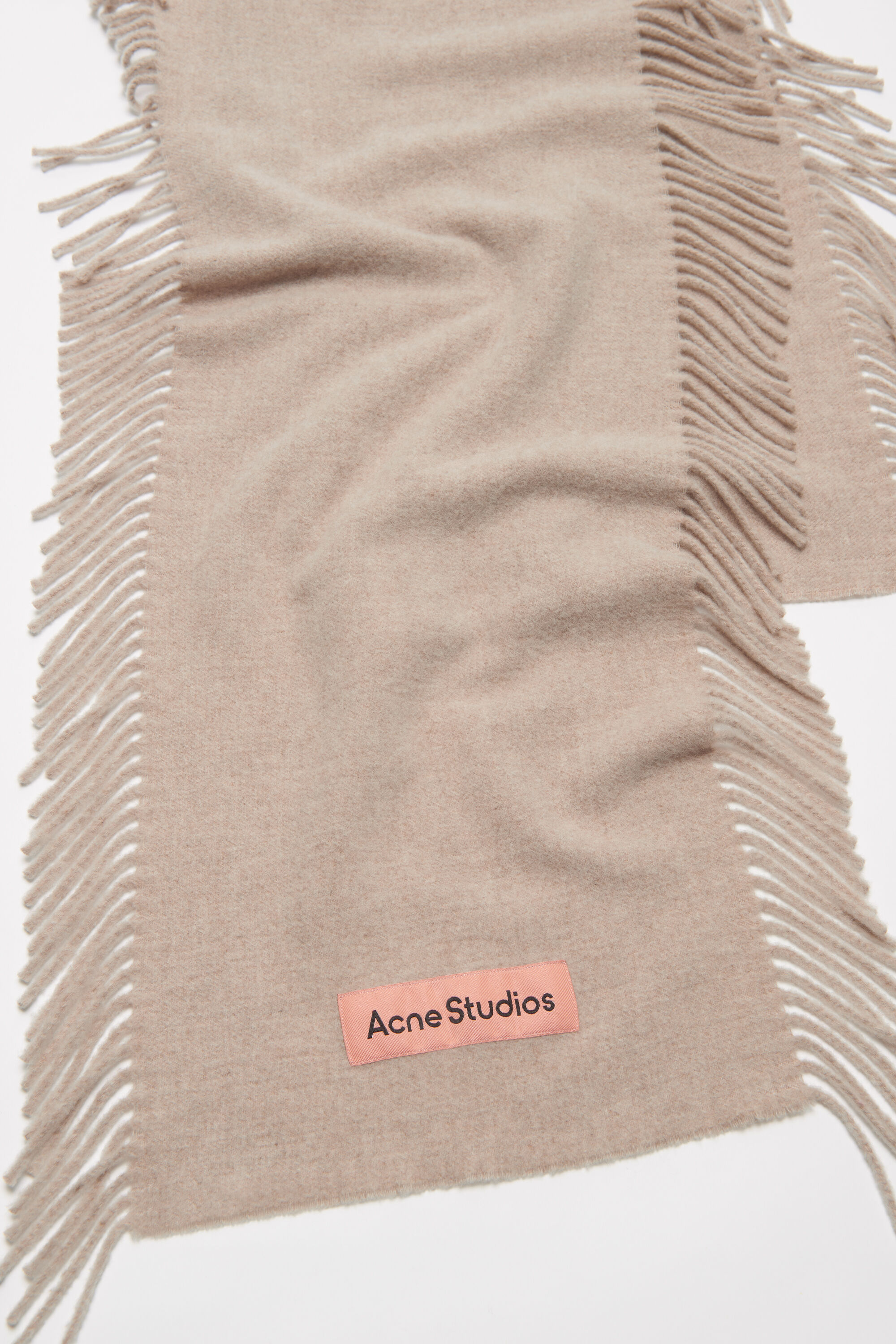Acne Studios - フリンジウールスカーフ - オートミールメランジ