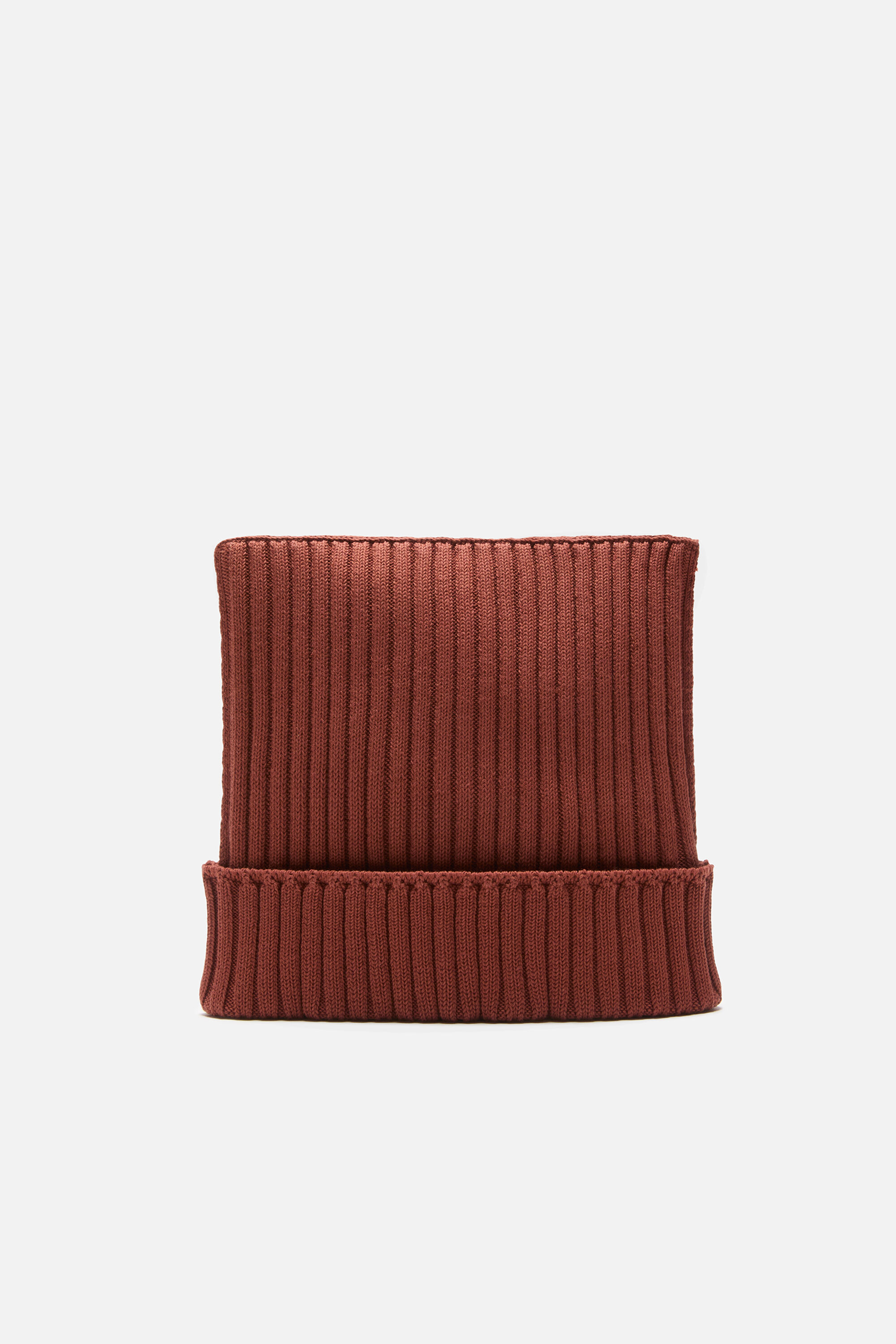Acne Studios - リブ編みスクエアビーニー - テラコッタレッド
