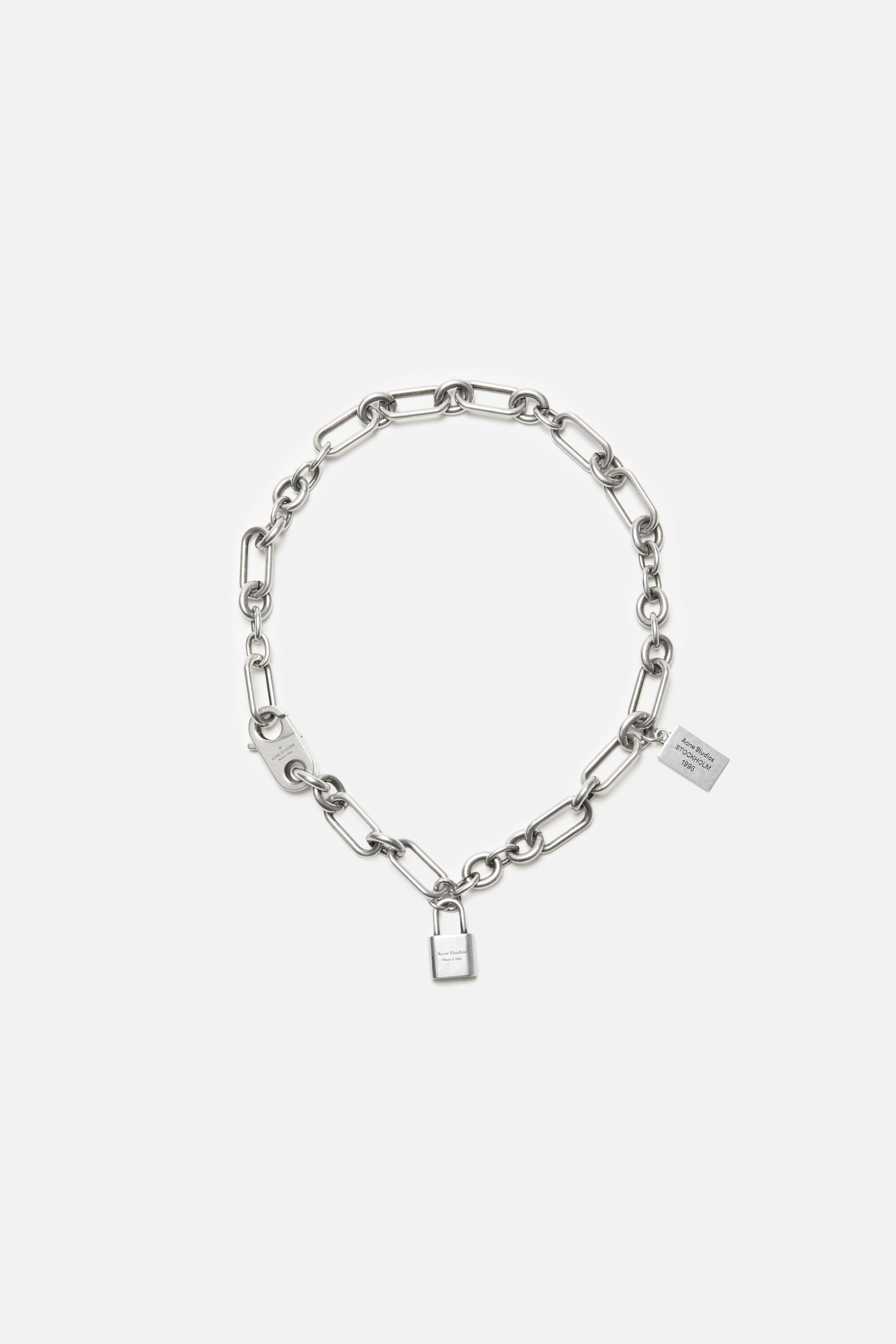 Acne Studios - 南京錠チェーンネックレス - ヴィンテージシルバー