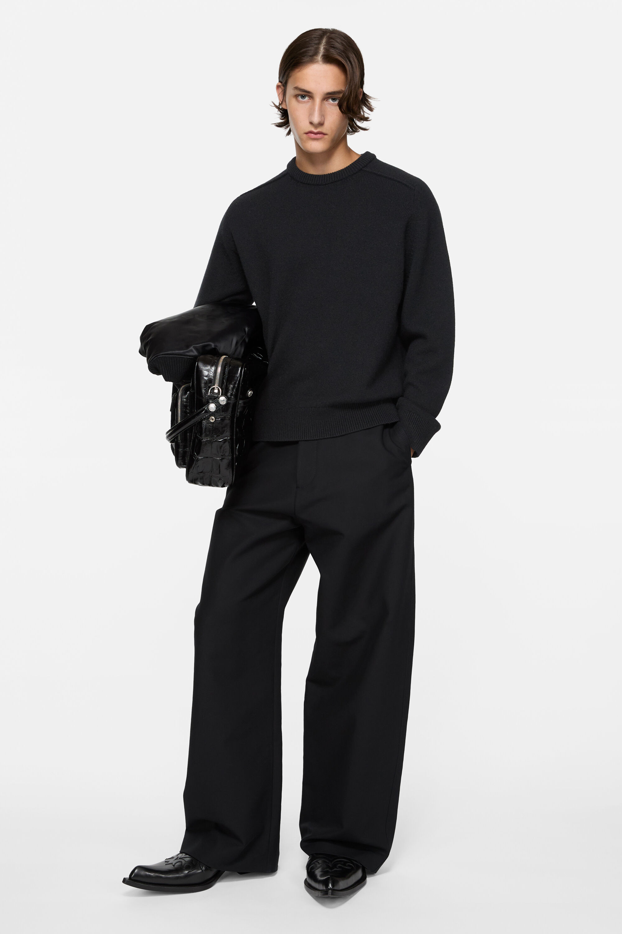 Acne Studios - Wool logo jumper - Black/black