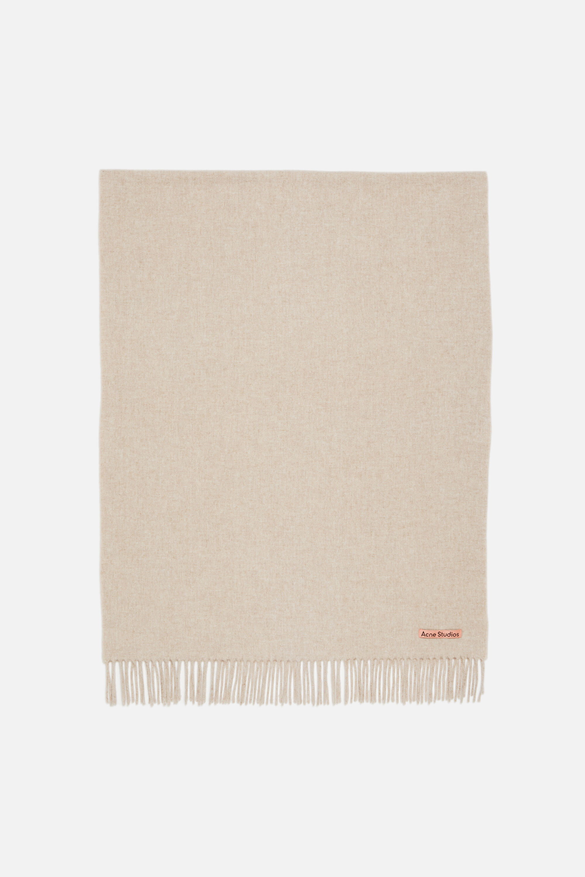 Acne Studios - Fringe wool scarf - oversized - Oatmeal melange