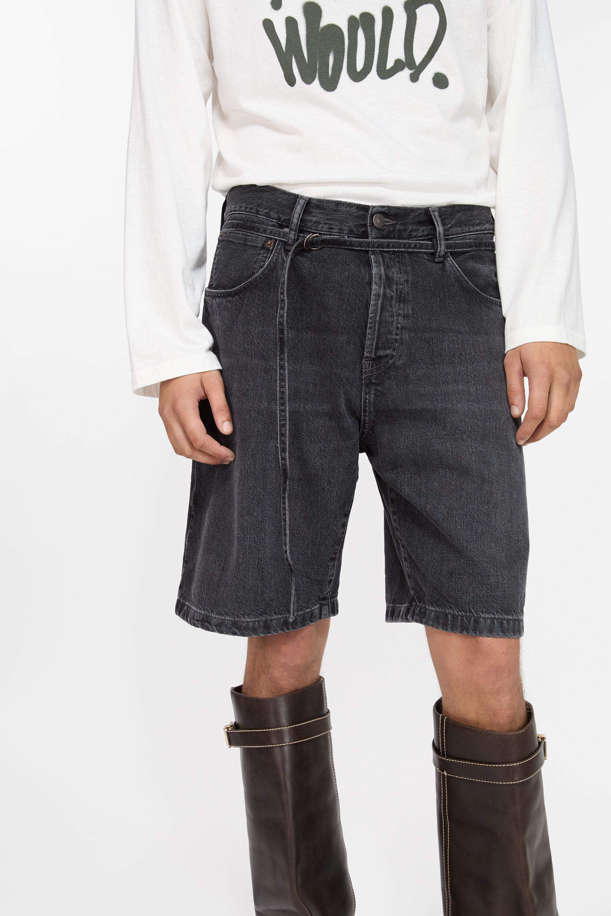 Acne Studios - ルーズフィット デニムショートパンツ - ブラック