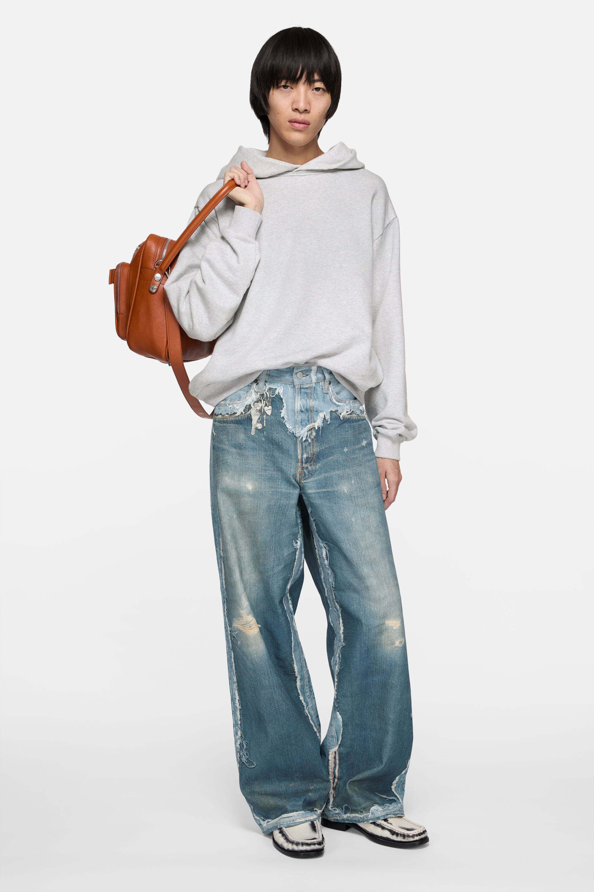 Acne Studios - ロゴフーディセーター - ペールグレーメランジ