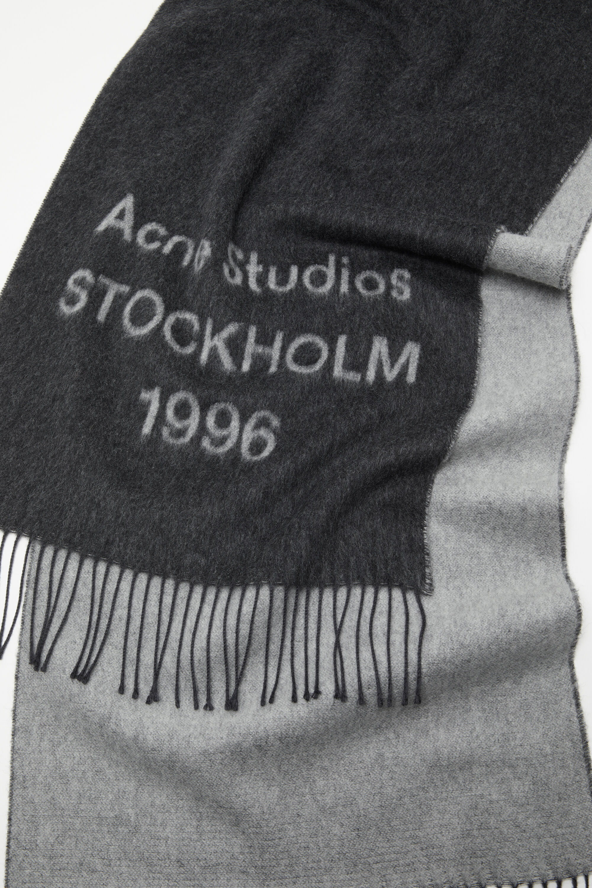 Acne Studios - ロゴスカーフ - ワイド - ブラック/ホワイト