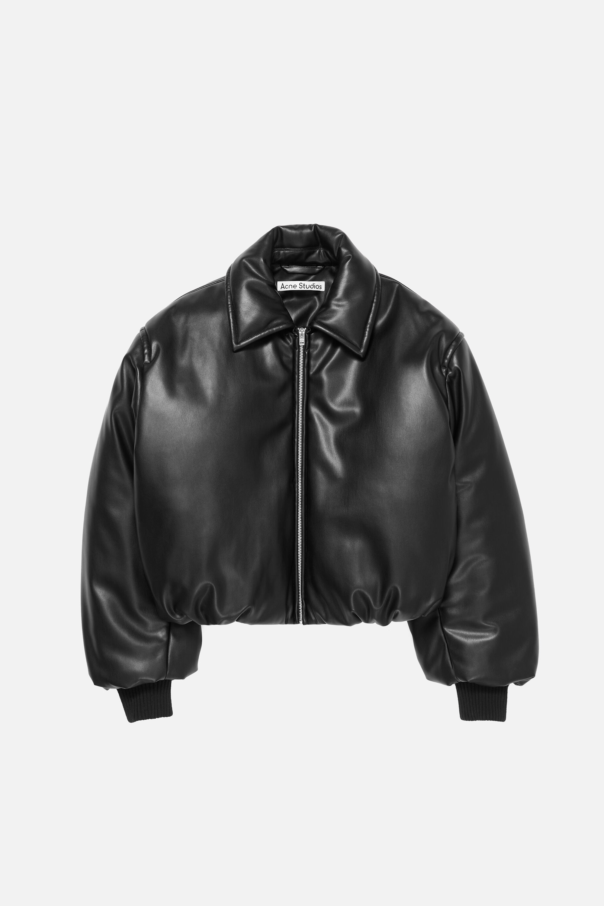 Acne Studios - フェイクレザーボンバージャケット - ブラック