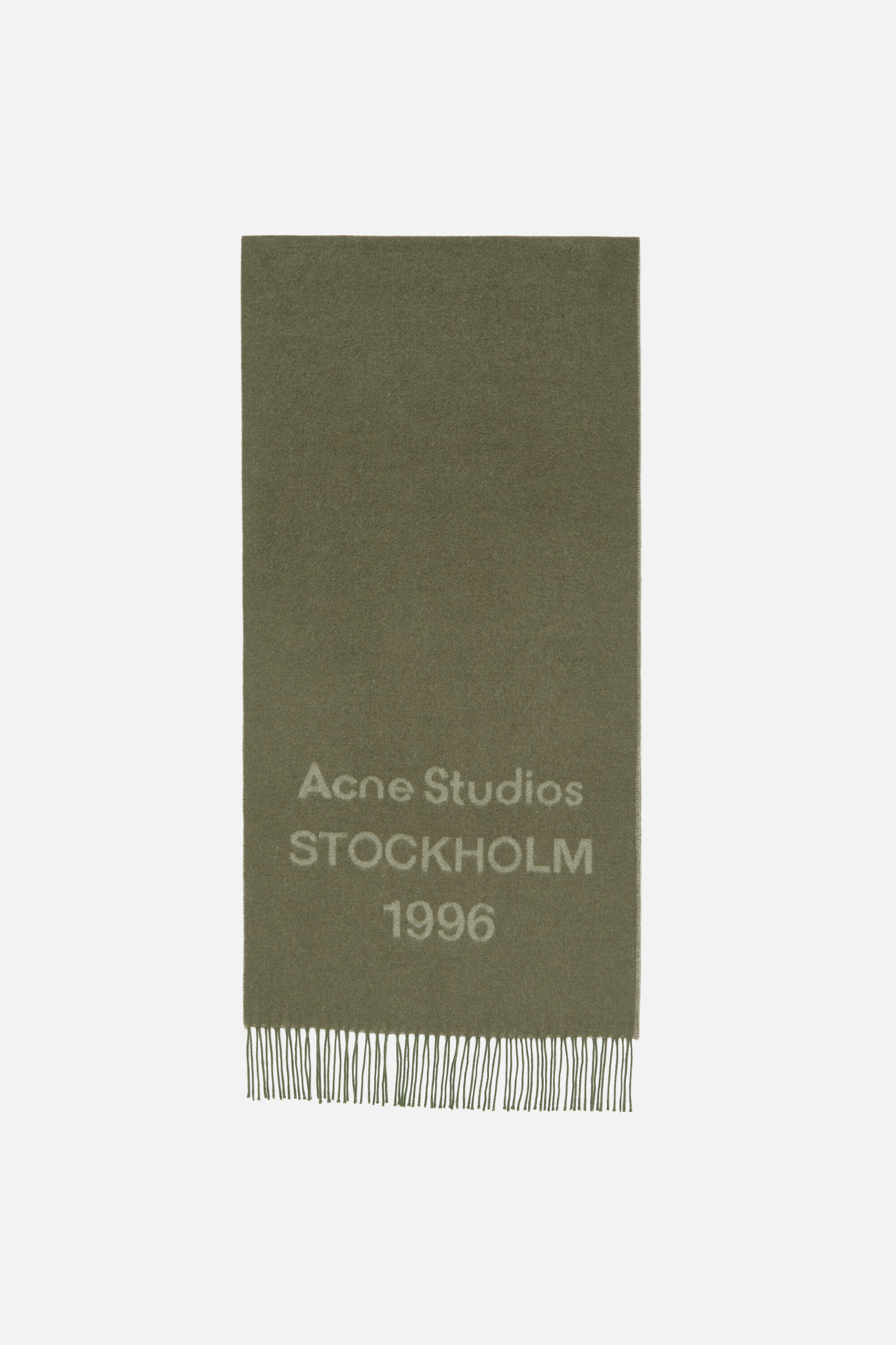 Acne Studios - Logo scarf - Wide - Olive green