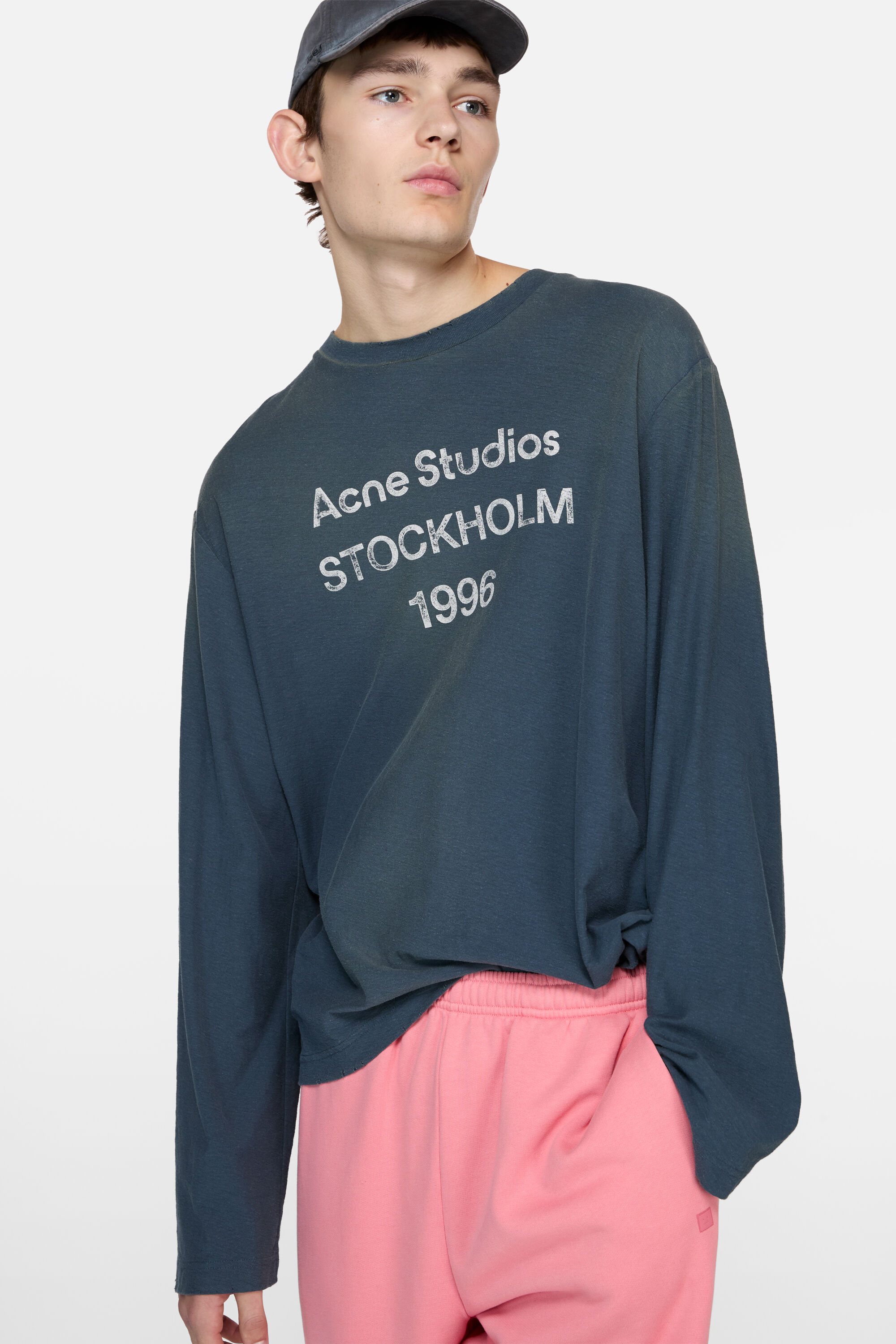 Acne Studios - ロゴTシャツ - リラックスフィット - ディープブルー