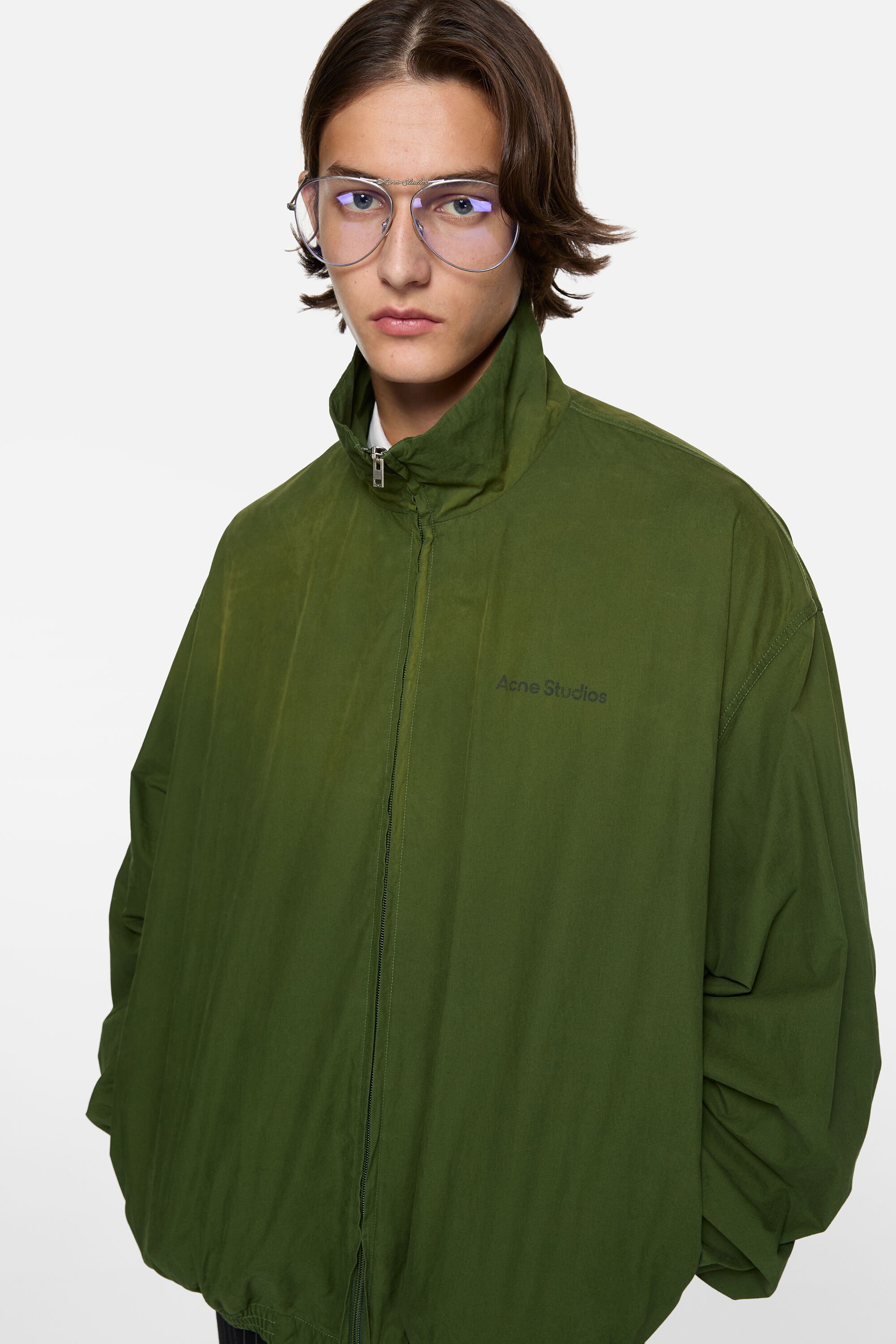 Acne Studios - Washed logo jacket - Forest green