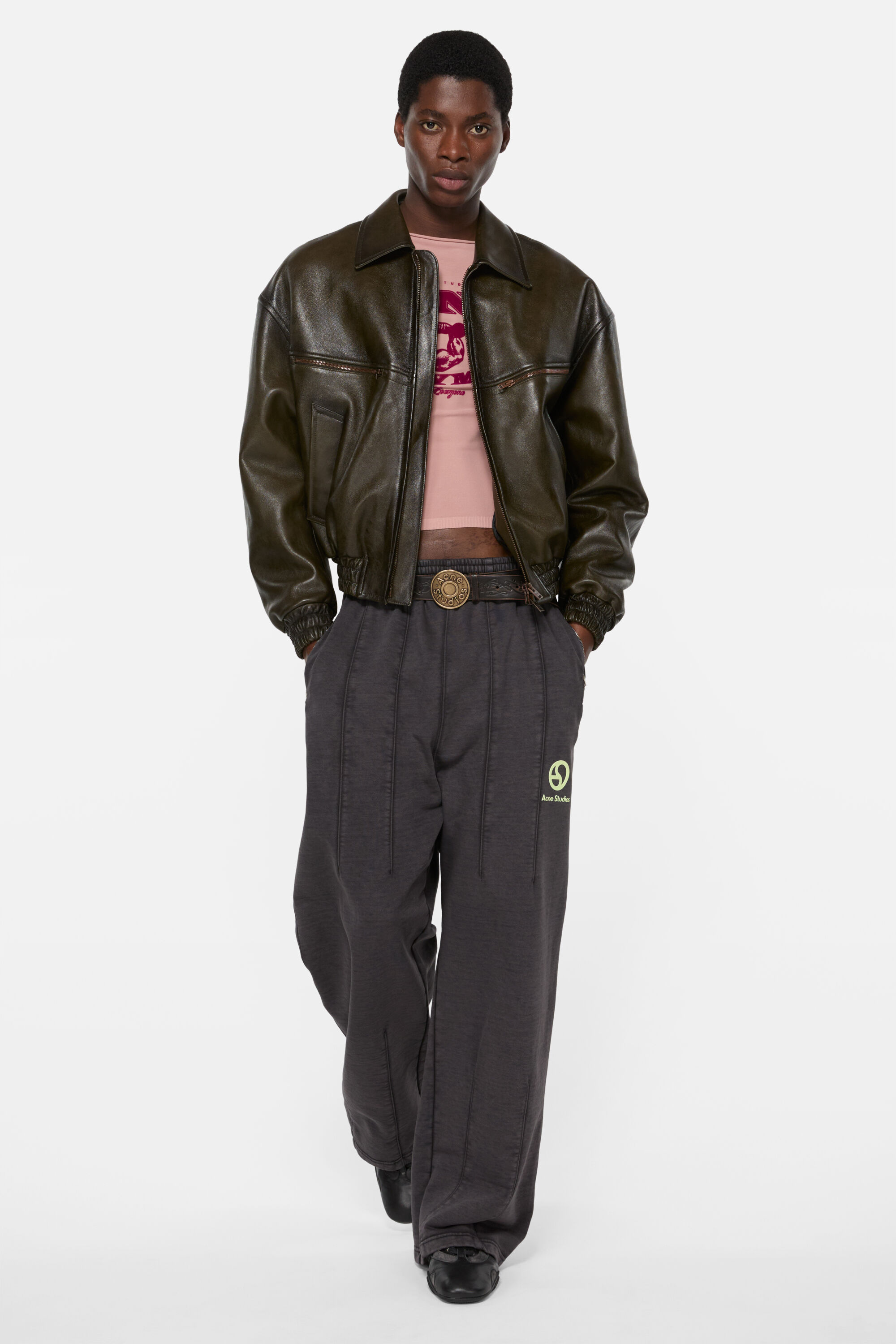 Acne Studios - レザーボンバージャケット - ヴィンテージグリーン