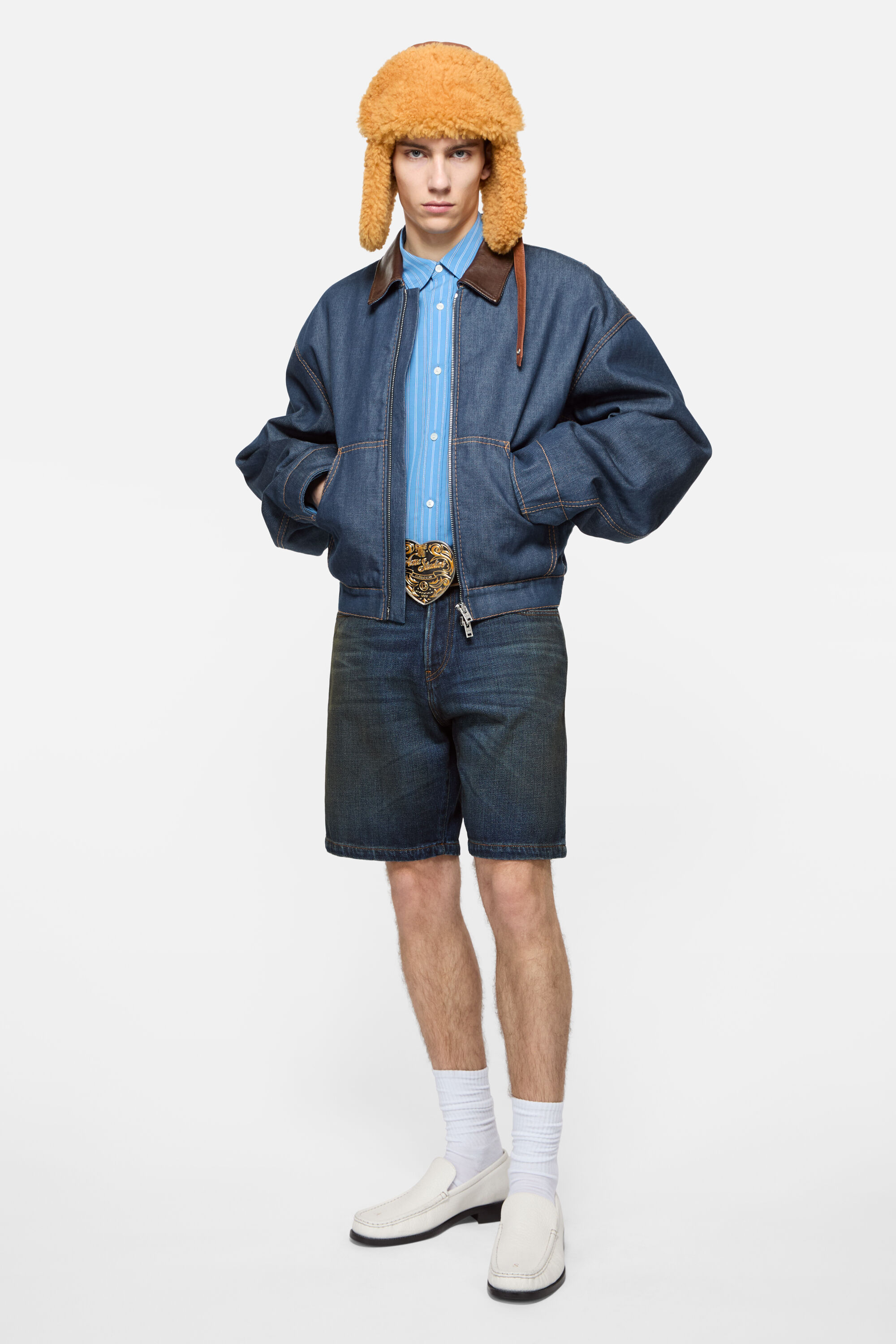 Acne Studios - Denim bomber jacket - Indigo blue