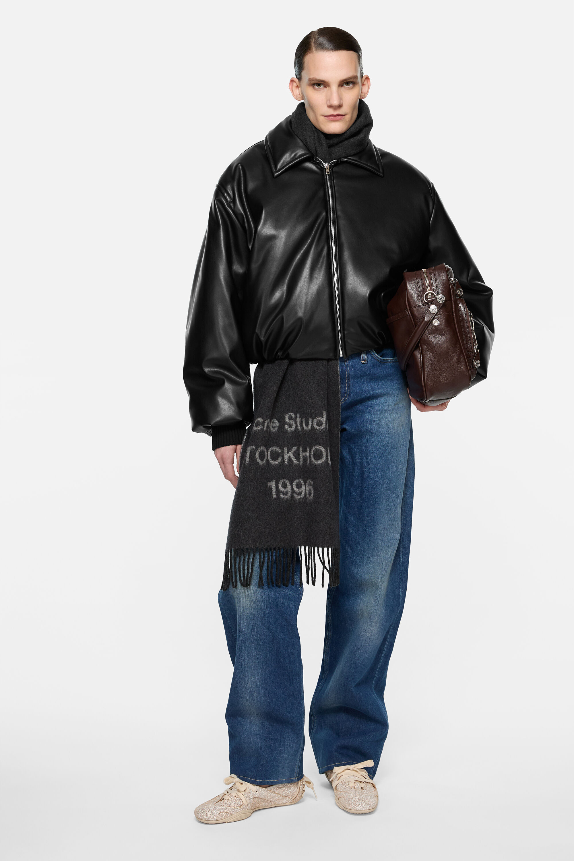 Acne Studios - Faux leather bomber jacket - Black