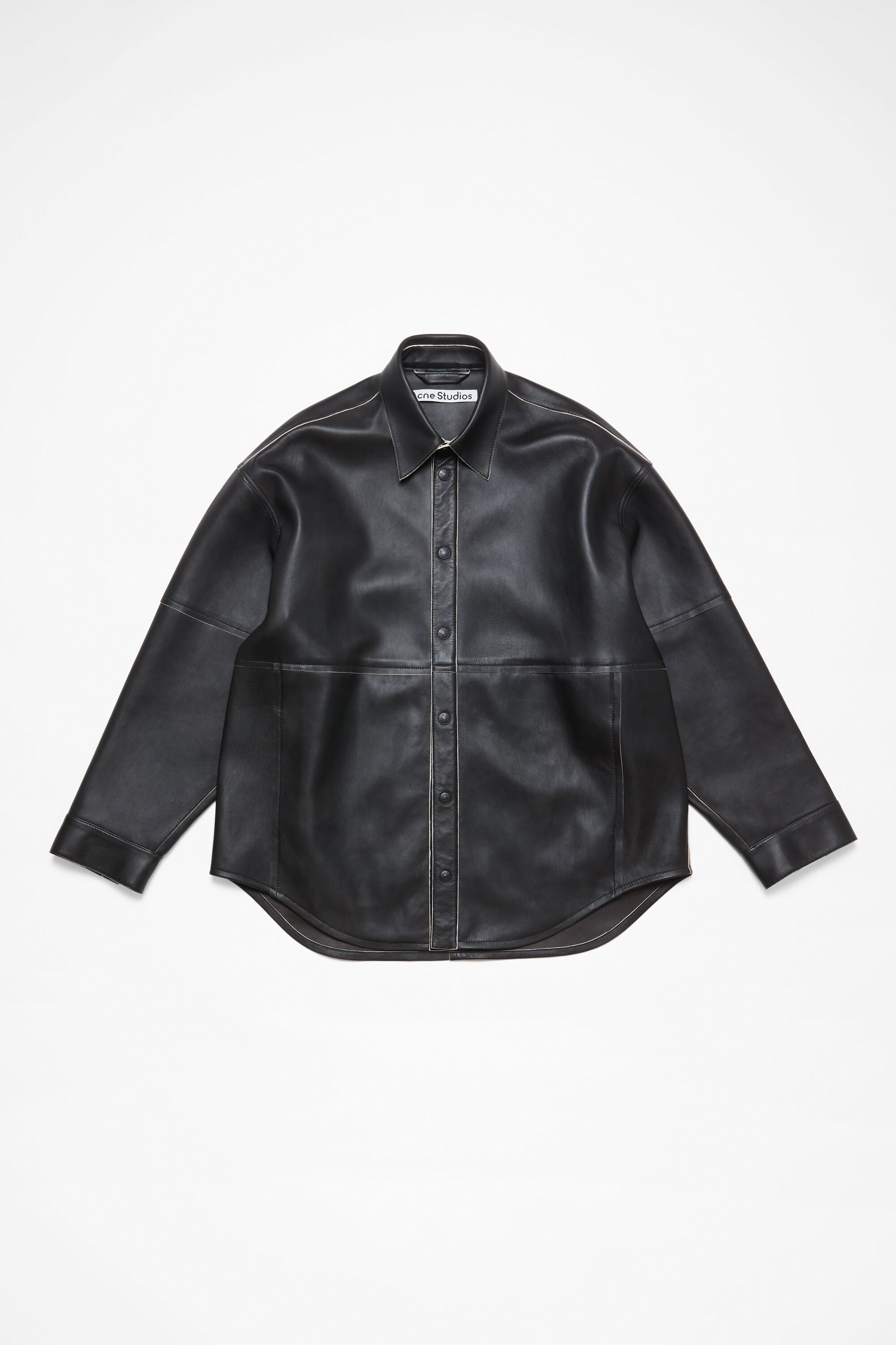 Acne Studios - レザーシャツジャケット - ブラック