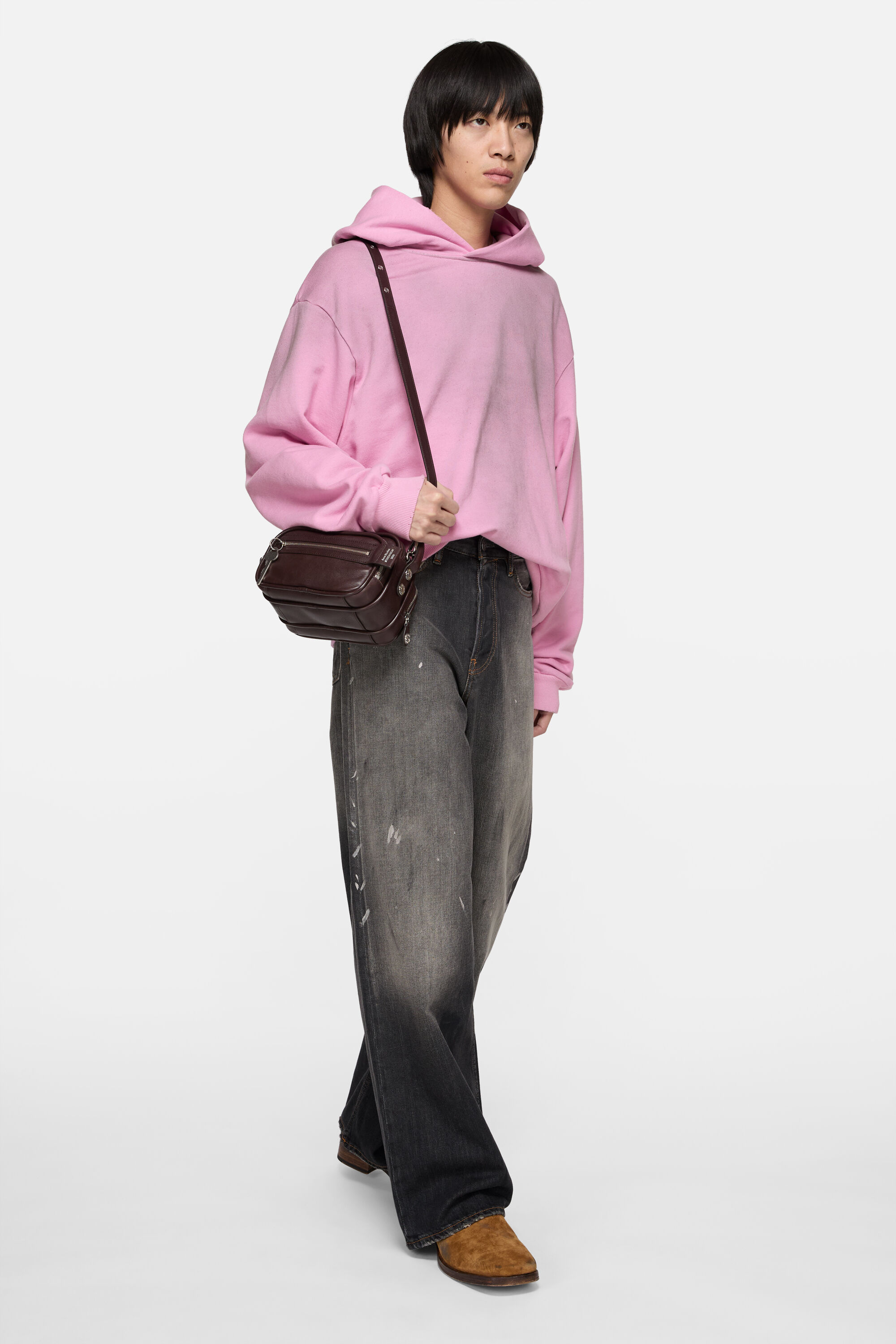 Acne Studios - Fleece logo hoodie - Cotton candy pink