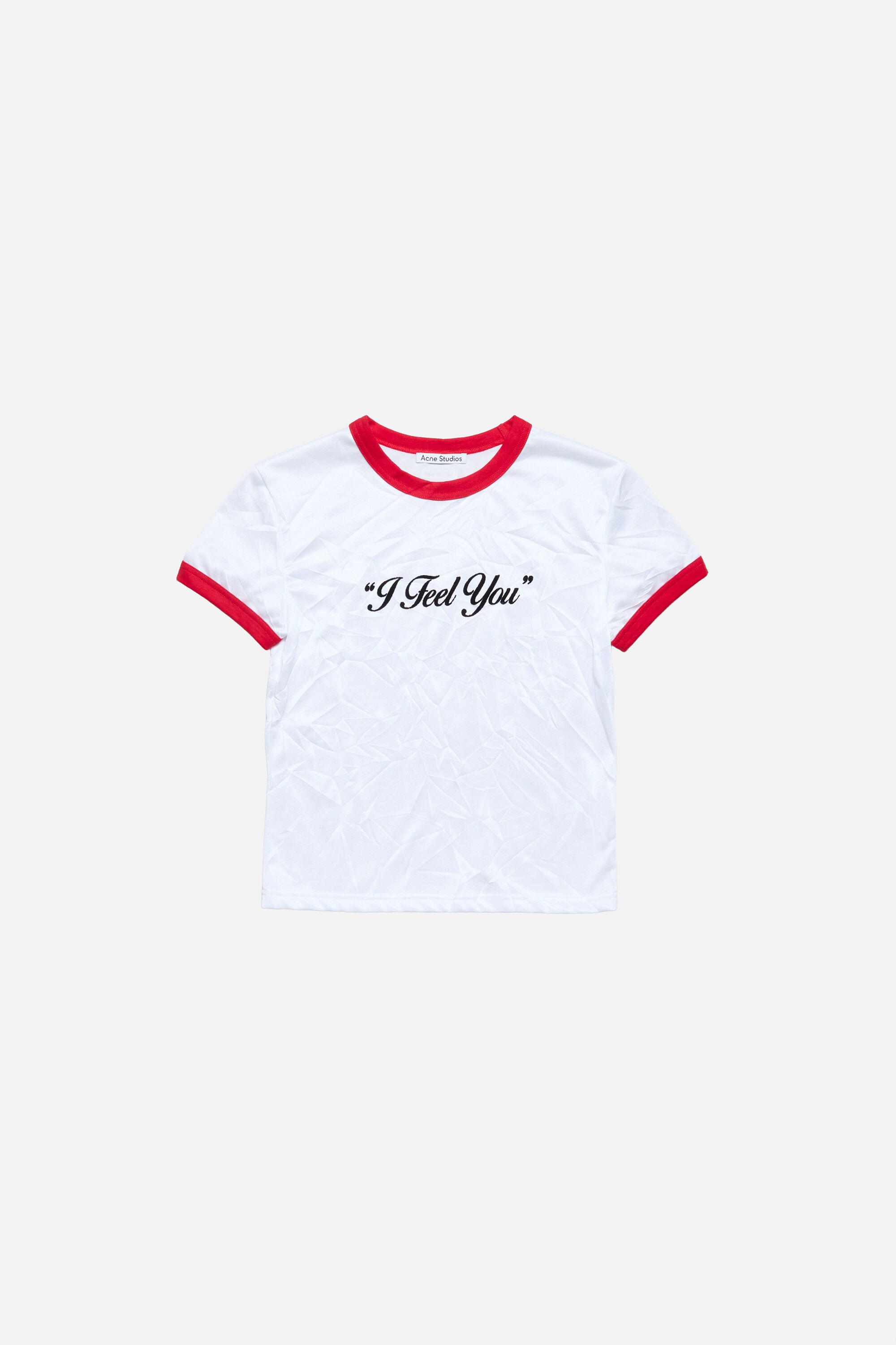 Acne Studios - Crinkled logo t-shirt - White/red