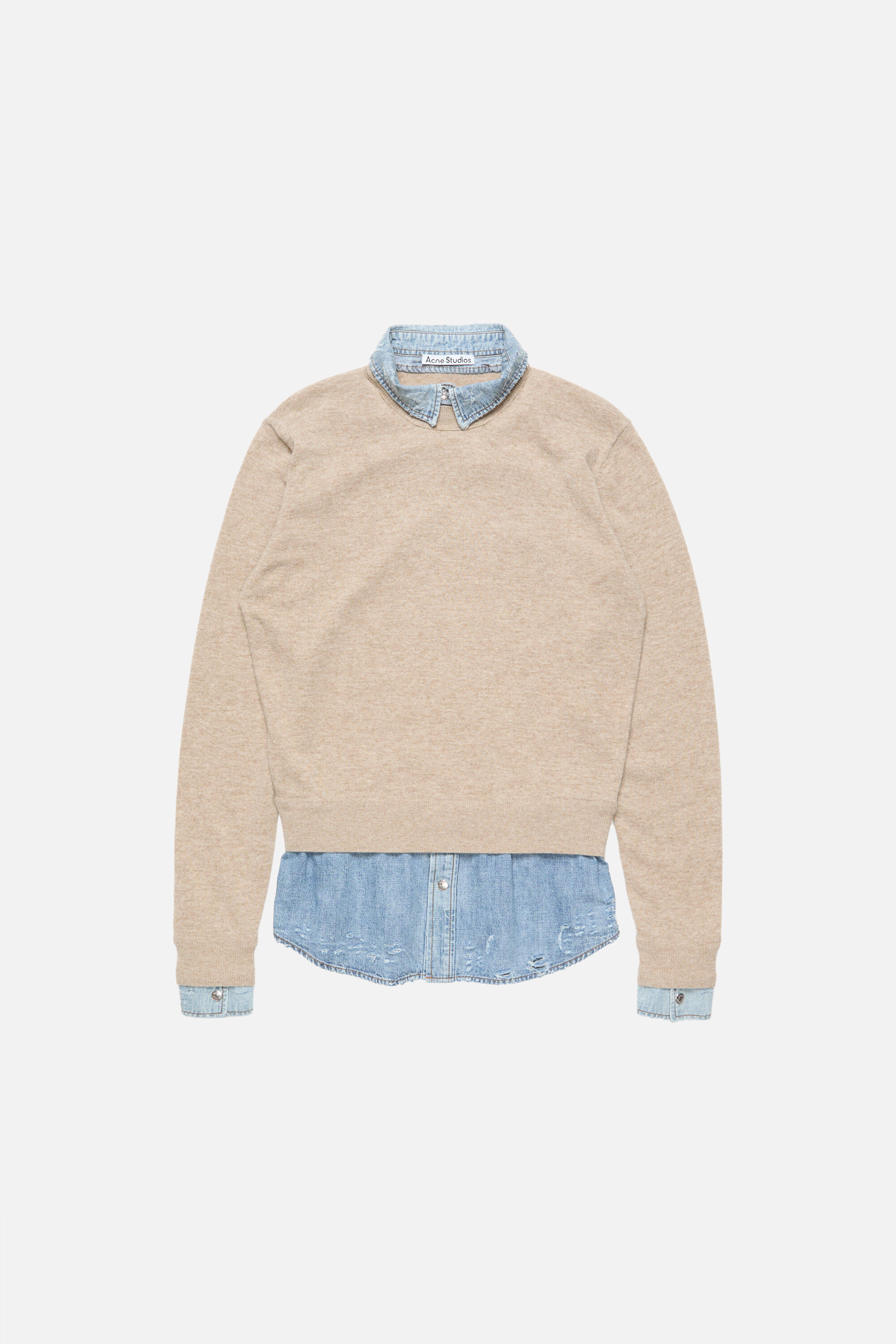 Acne Studios - レイヤードウールニット - ベージュ
