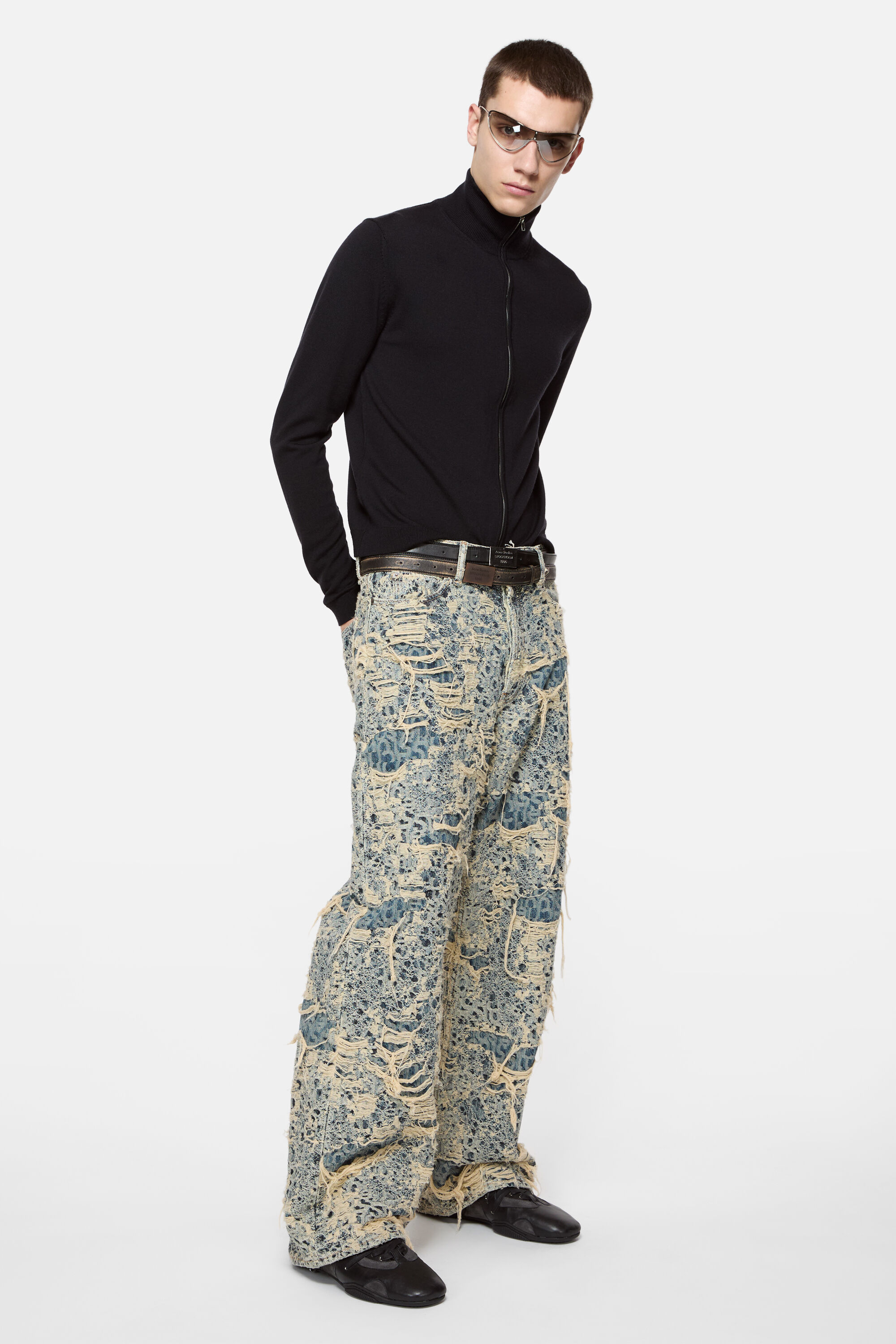 Acne Studios - ジップアップカーディガン - ブラック