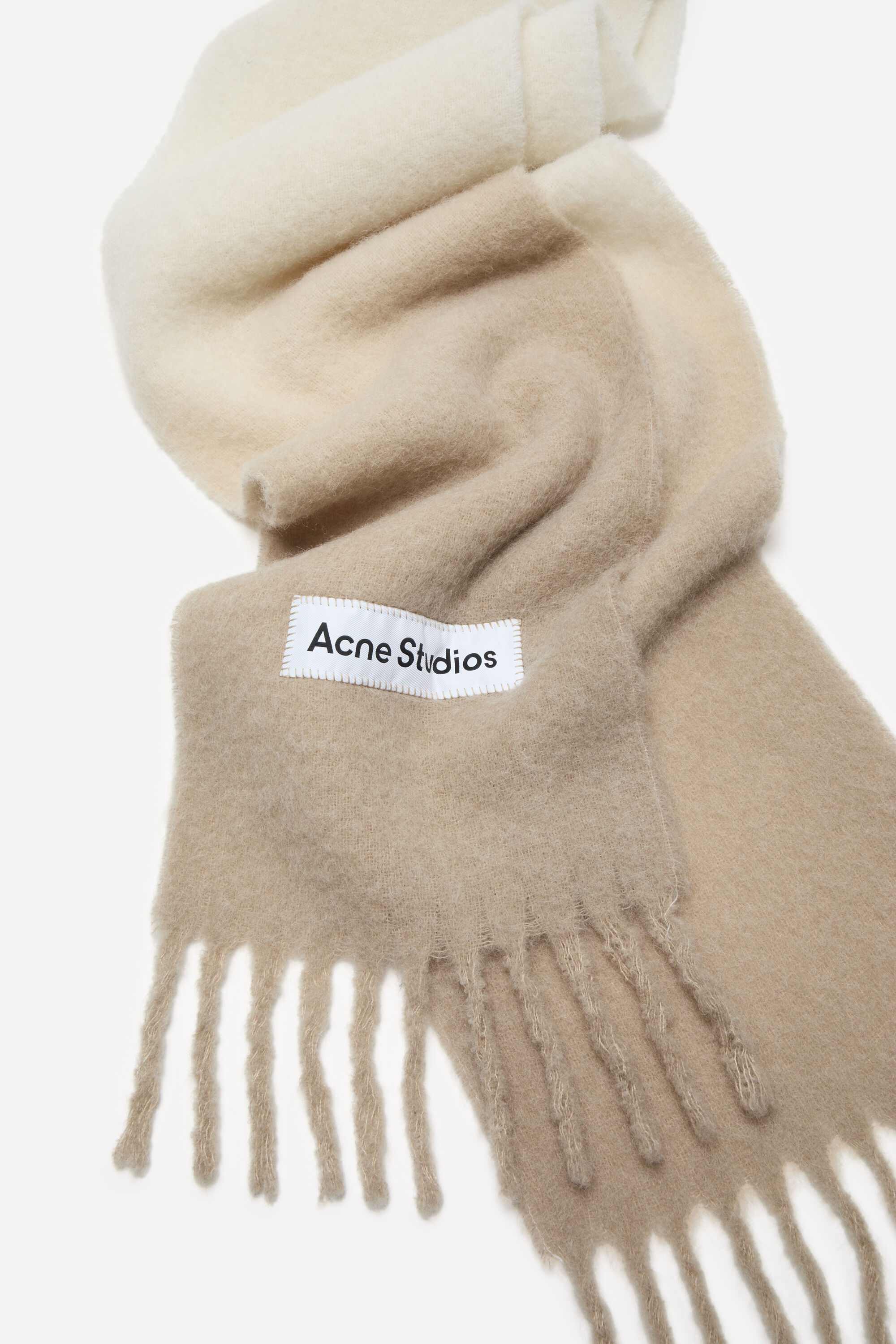 Acne Studios - ツートーンウールスカーフ - ライトベージュ