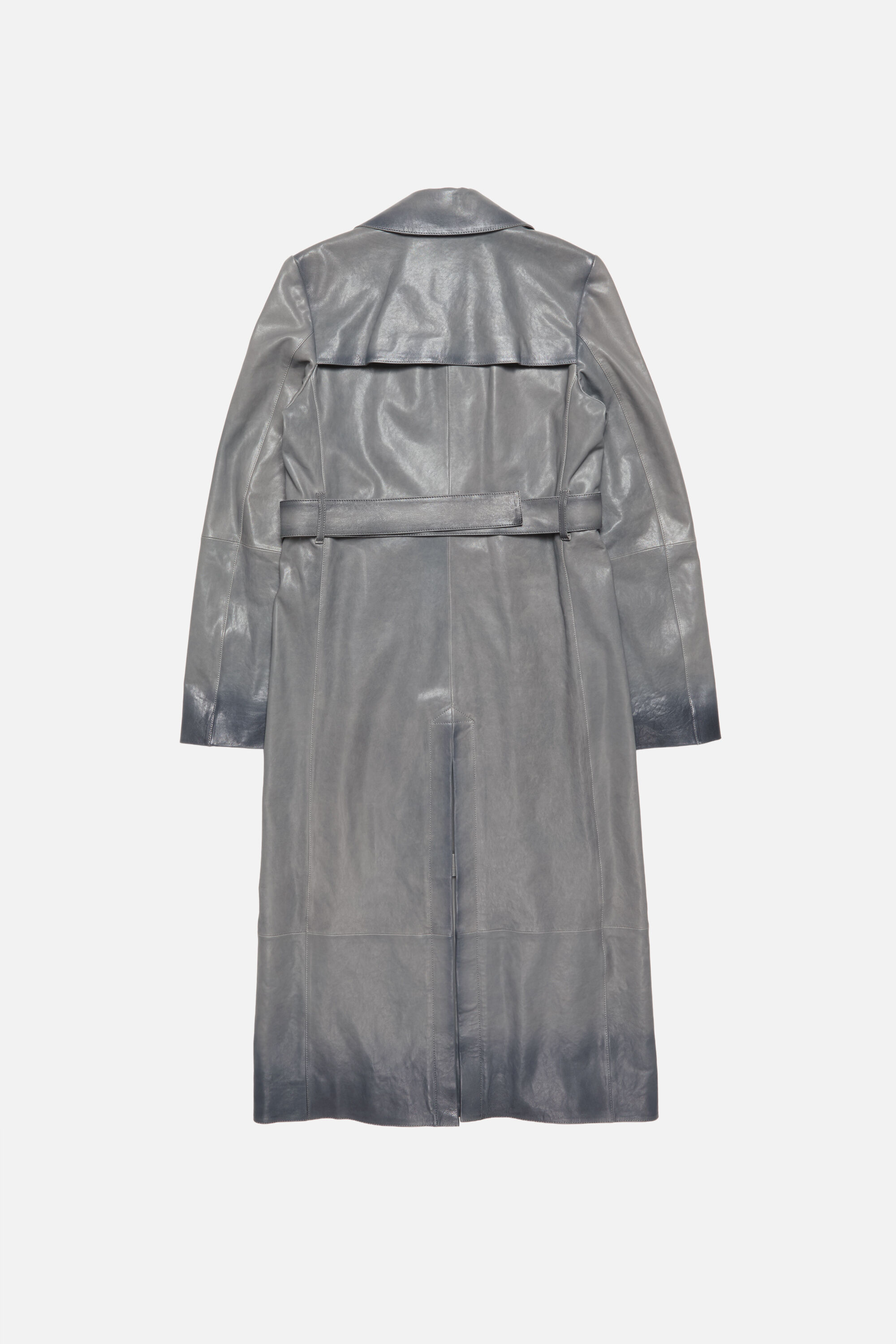 Acne Studios - レザートレンチコート - アンスラサイトグレー