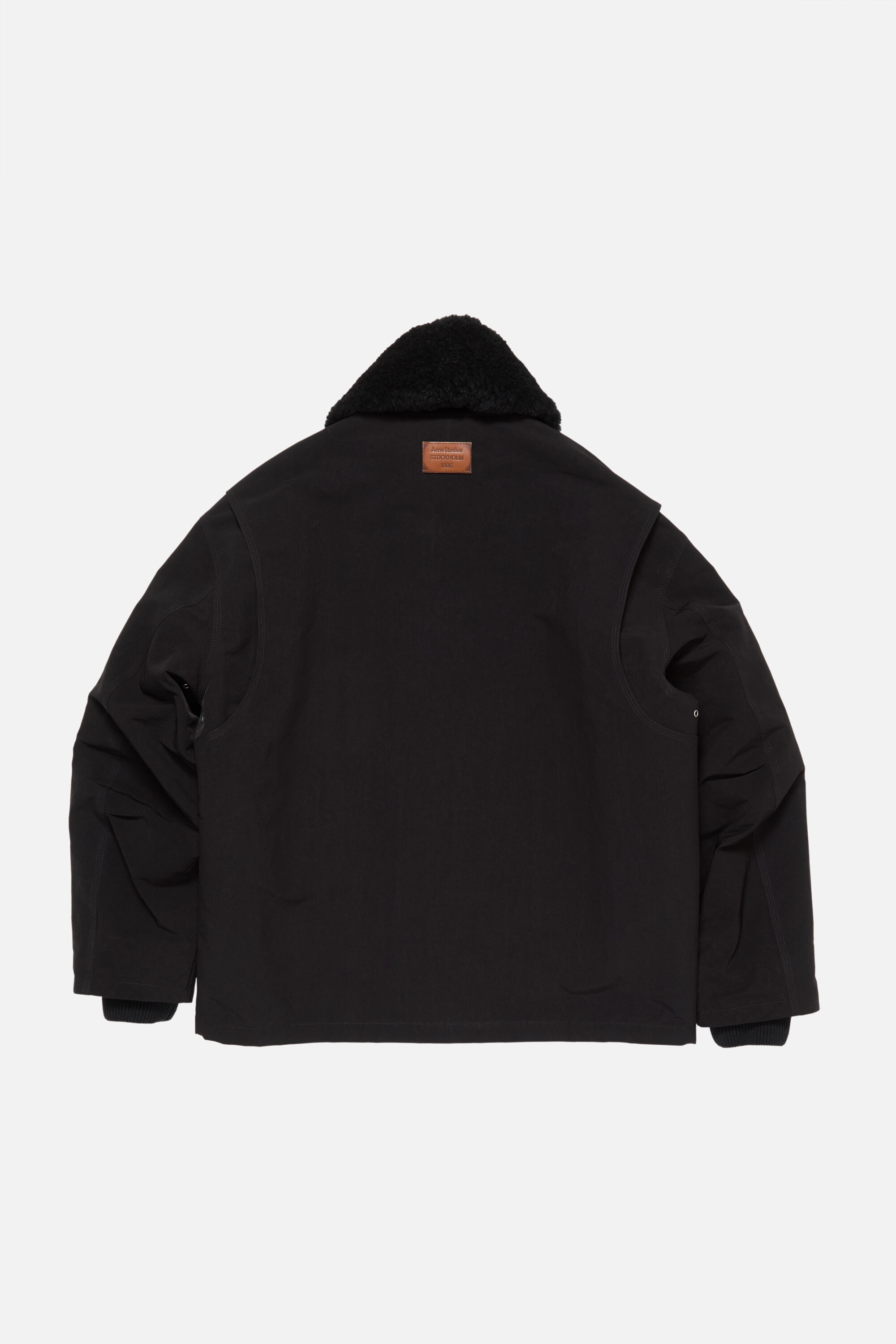 Acne Studios - Nylon jacket with shearling collar - Black