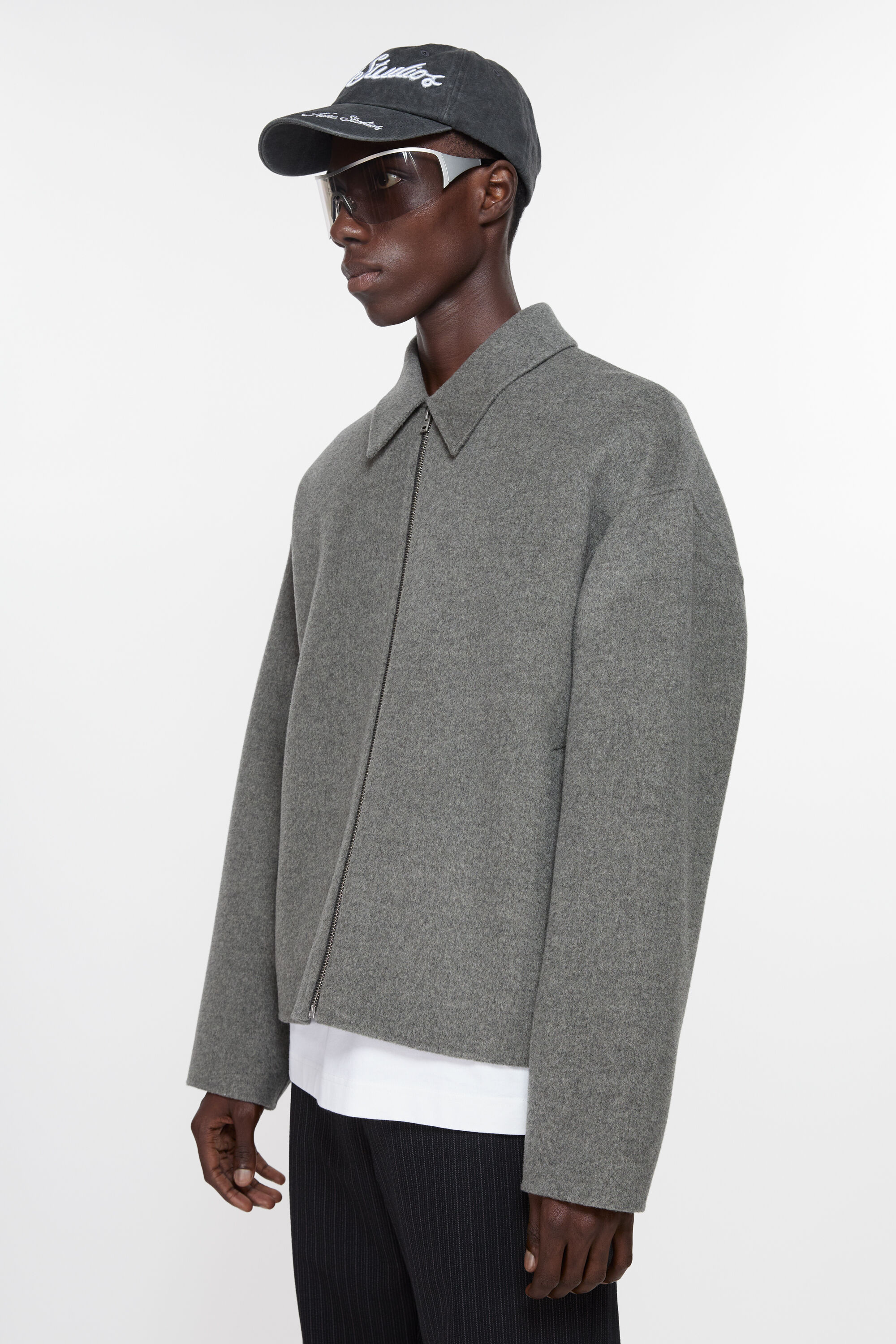 Acne Studios - ウールジッパージャケット - グレーメランジ